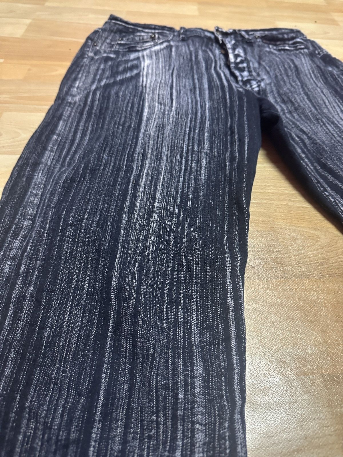 Japanese Brand Rare🔥🔥Striped Stretchable Denim Size US 31 - 5 Thumbnail
