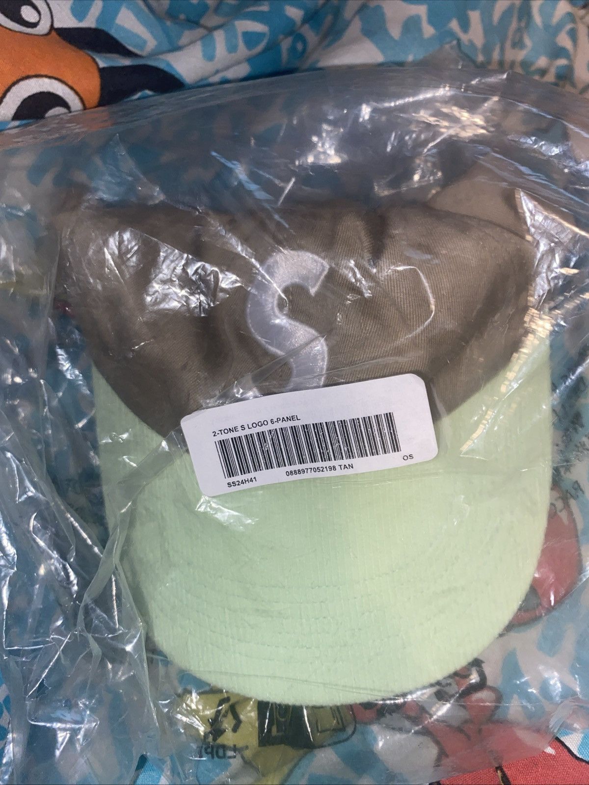 Supreme Supreme 2 Tone S Logo 6-Panel Hat Tan Lime Green SS24 Size ONE SIZE - 3 Thumbnail