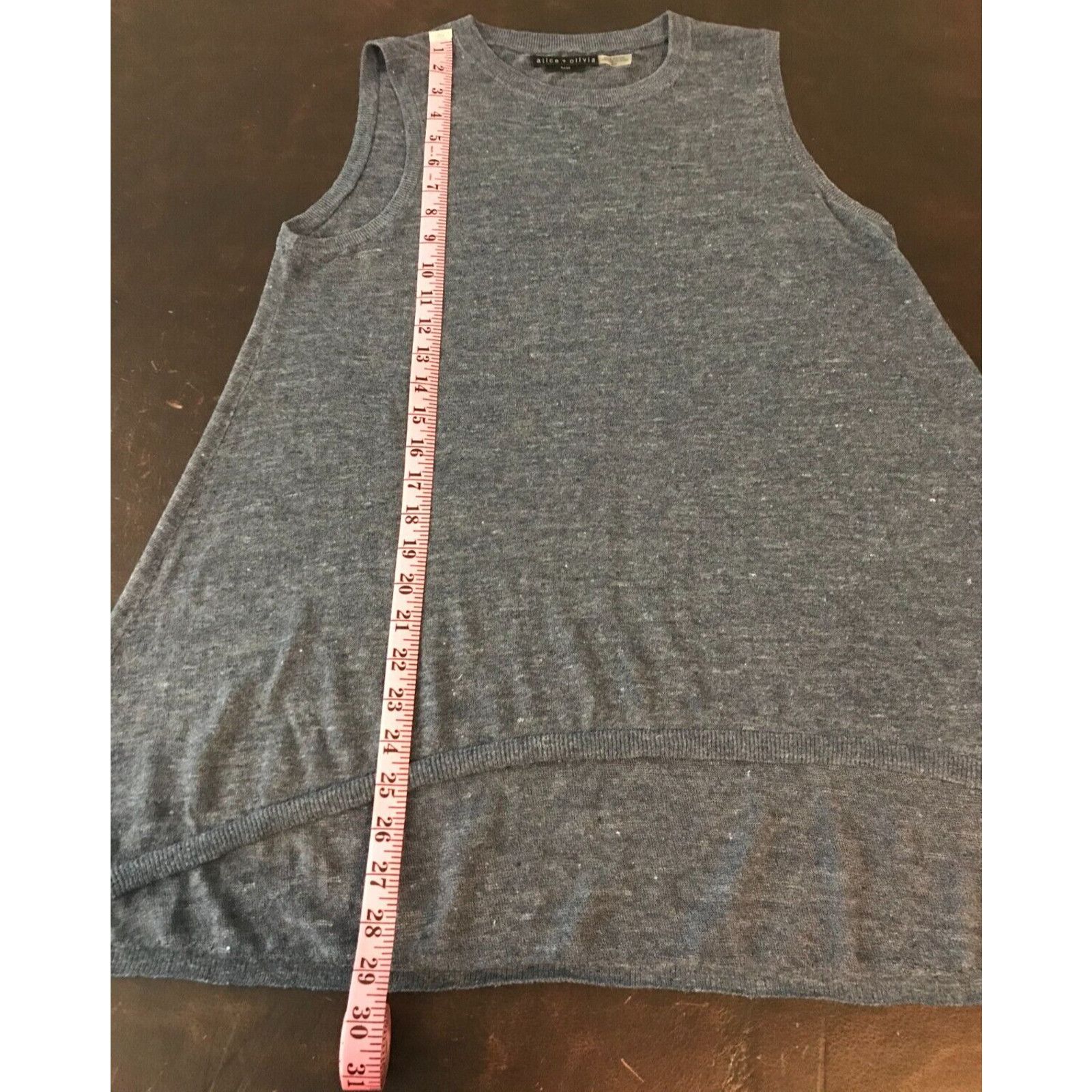 Alice + Olivia Alice+Olivia Base Jamica Linen Blue Denim Linen Blend Tank Size M / US 6-8 / IT 42-44 - 5 Thumbnail