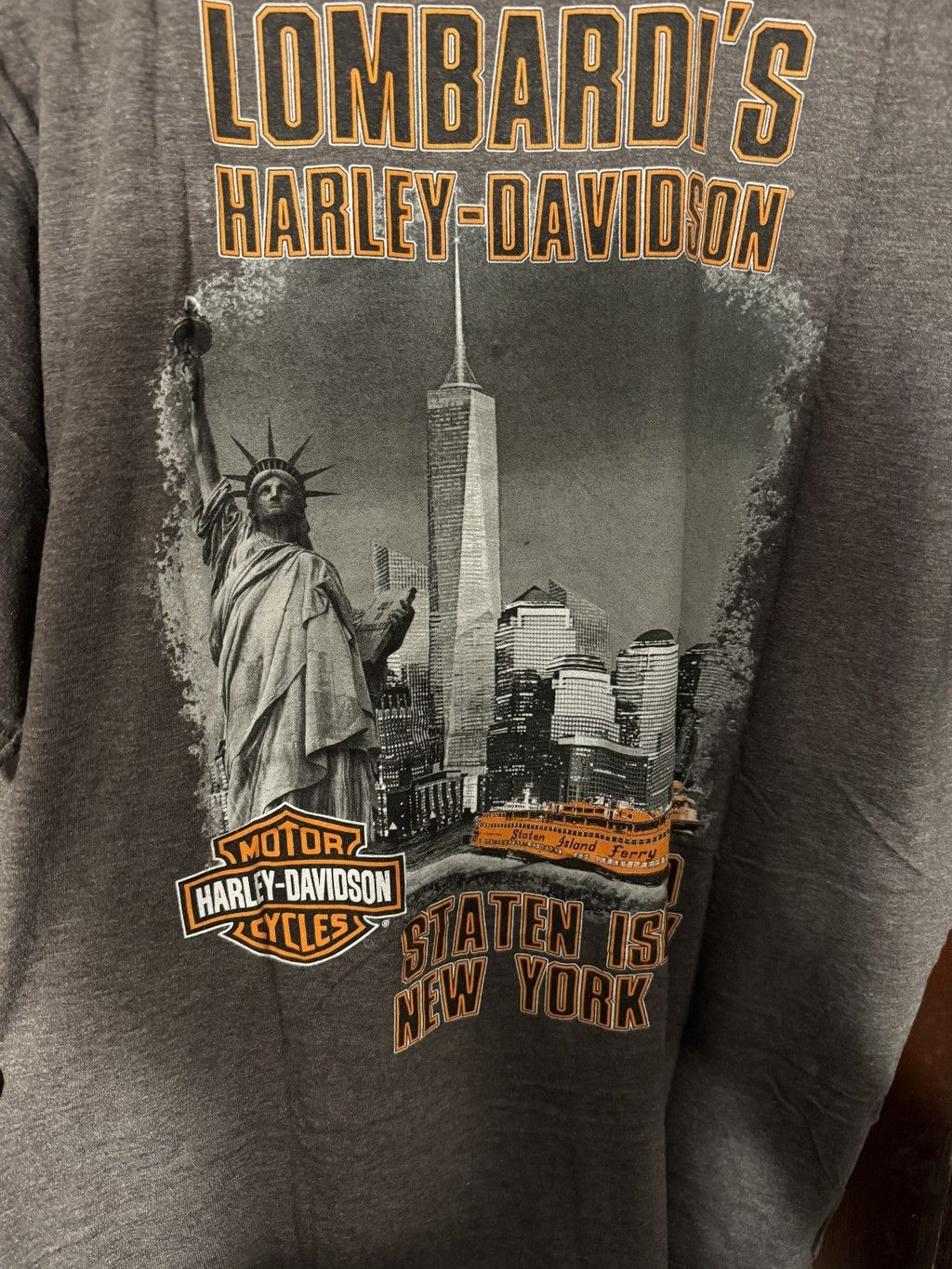 Harley Davidson Harley-Davidson Vintage T-Shirt Staten Island Men Sz XL Gray Size US XL / EU 56 / 4 - 6 Thumbnail