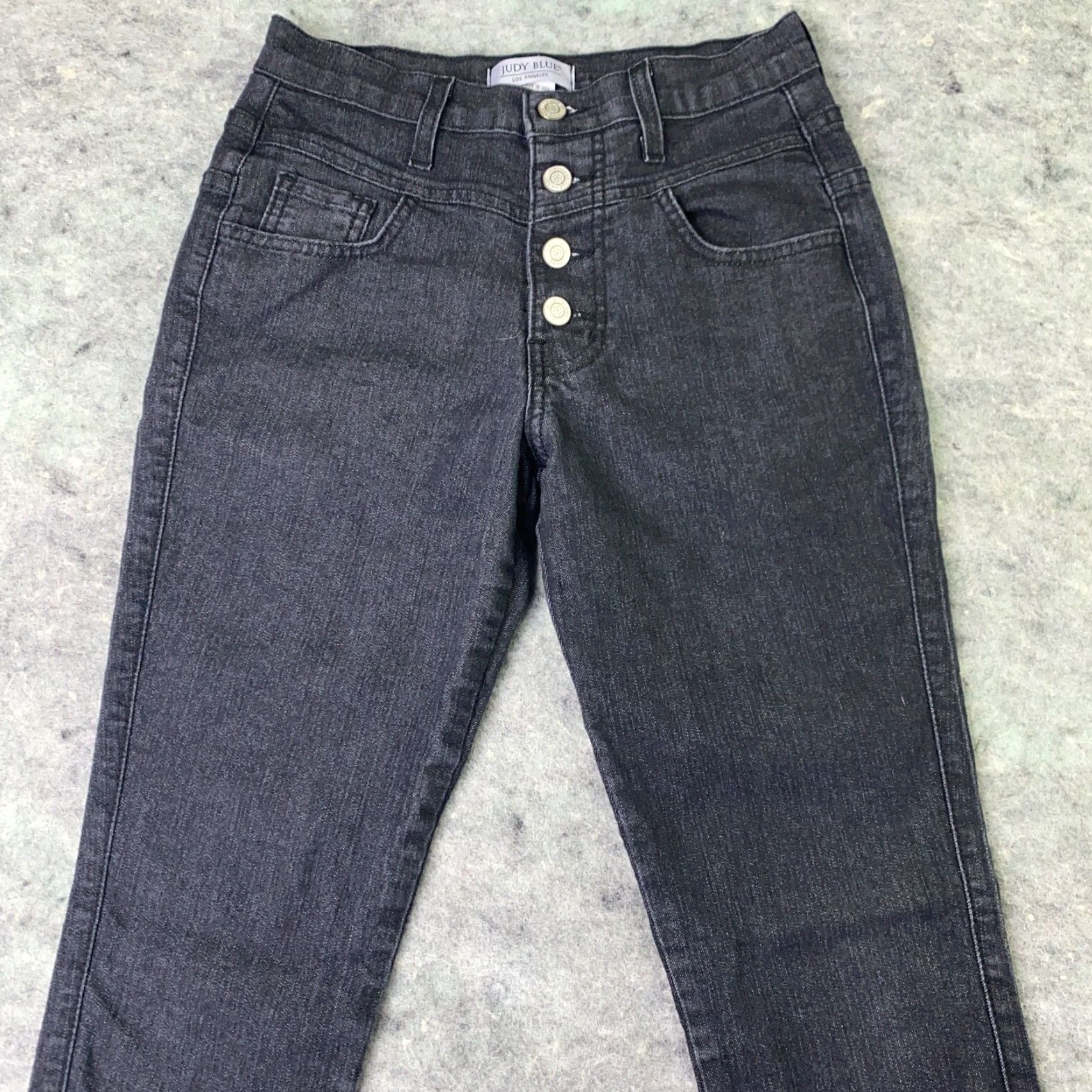 Vintage Judy Blue Jeans Womens Size 3/26 Grey Skinny Mid-Rise Exposed Button Fly Size 26" / US 2 / IT 38 - 5 Thumbnail