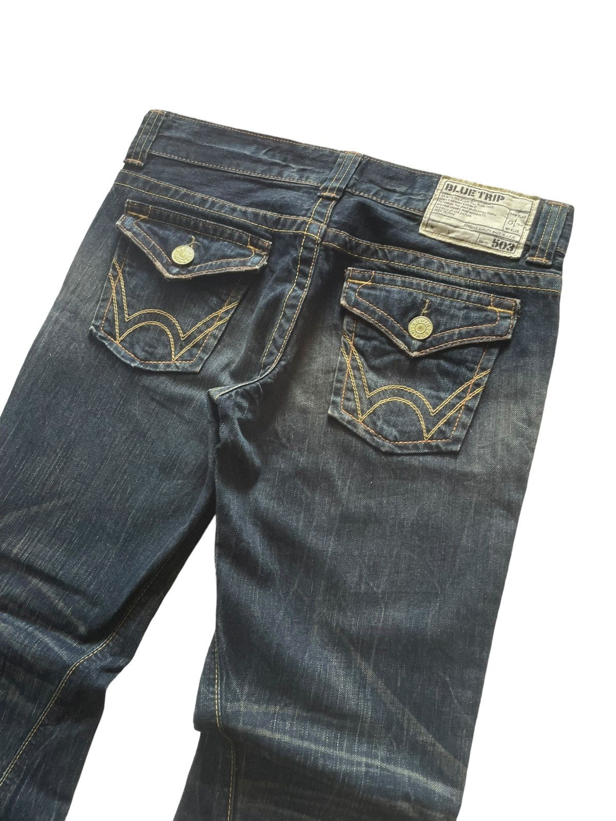 Edwin × Junya Watanabe × Levi's Vintage Edwin 503 Blue Trip Muddy Claw Mark Flared Jeans Size US 30 / EU 46 - 7 Thumbnail