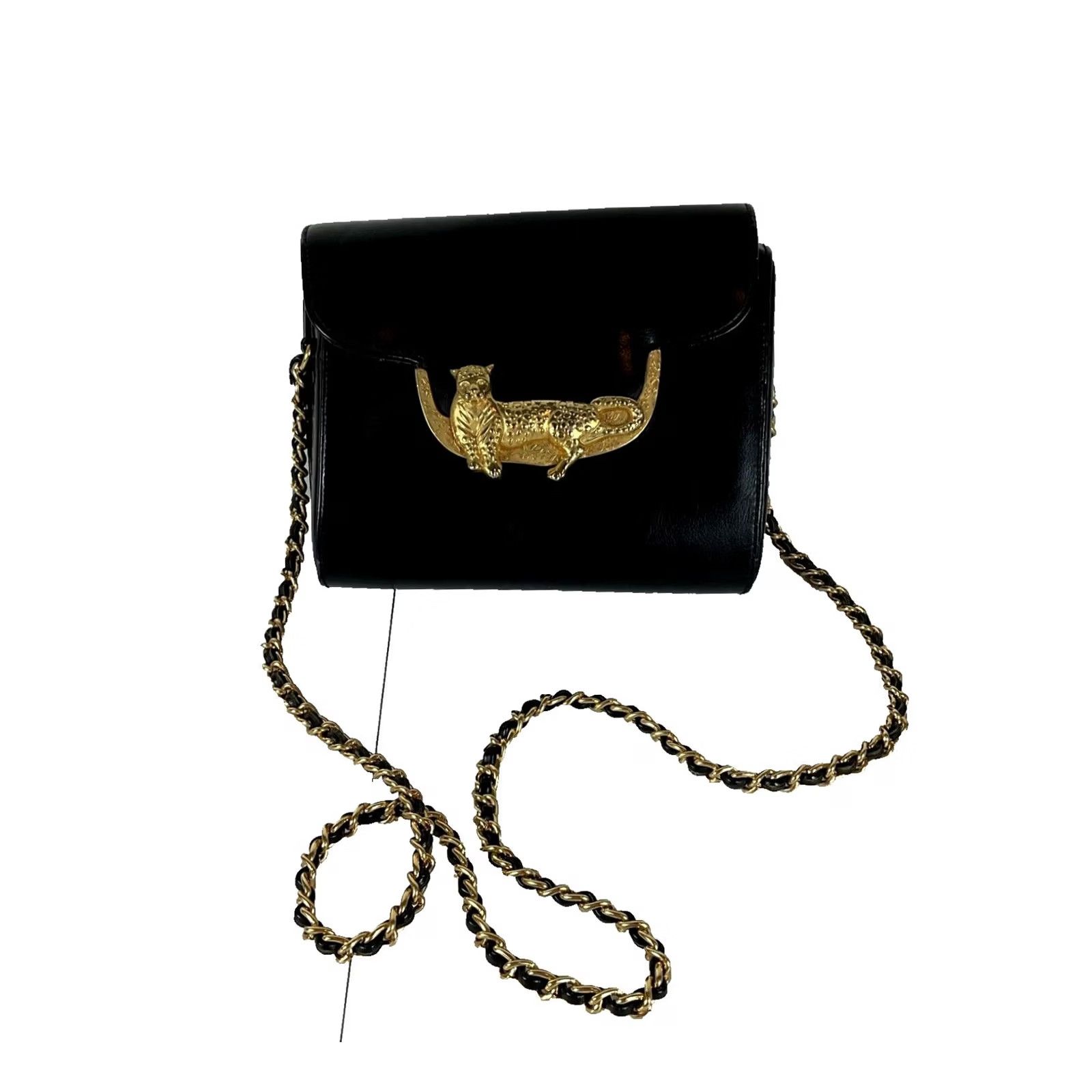 Vintage VINTAGE Via Piaggi Leather Crossbody Bag Avant Garde Gold Leopard Size ONE SIZE - 2 Thumbnail