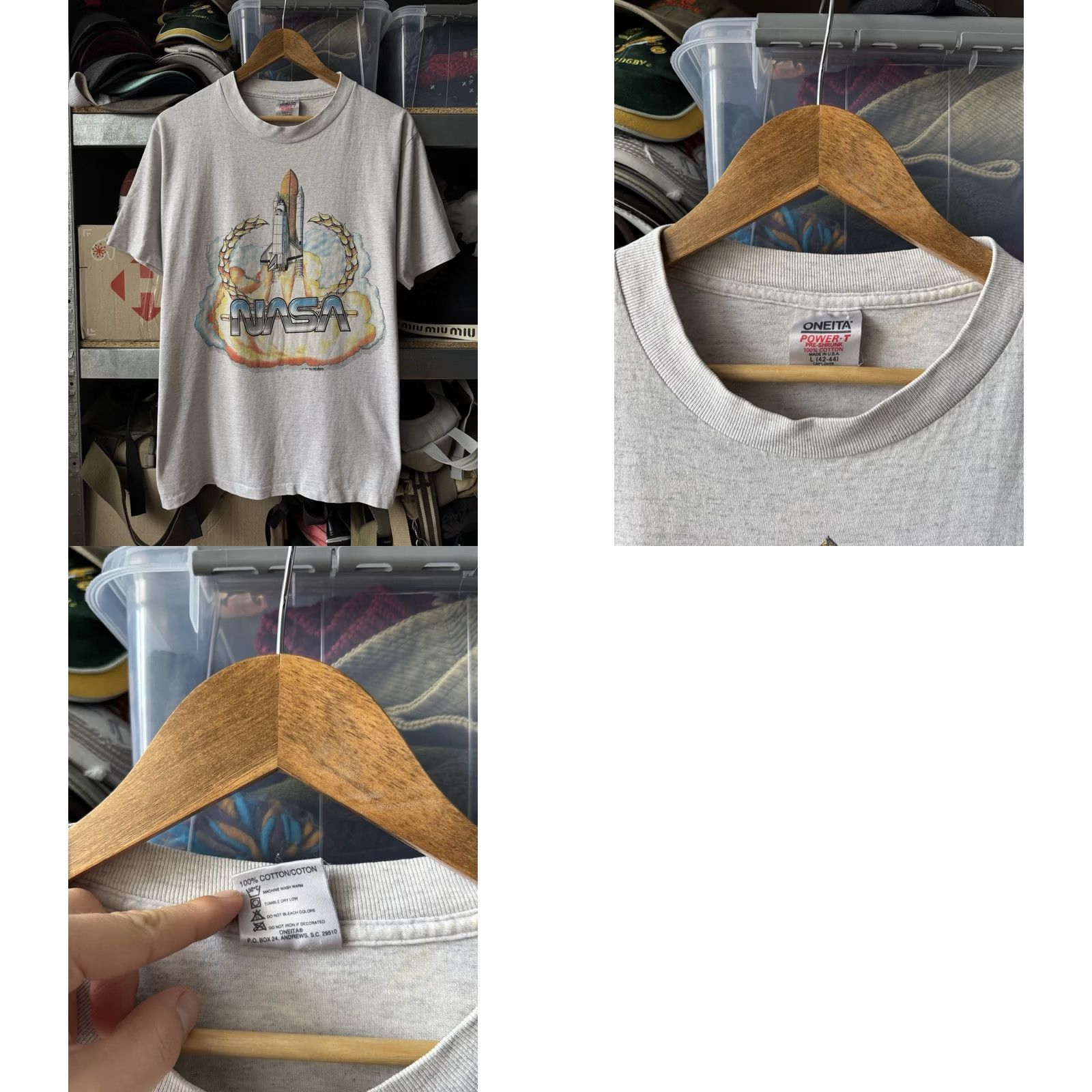 NASA VINTAGE NASA Space Shuttle Rocket Graphic T-Shirt L USA Made In 1991 Size Size US L / EU 52-54 / 3 - 8 Thumbnail