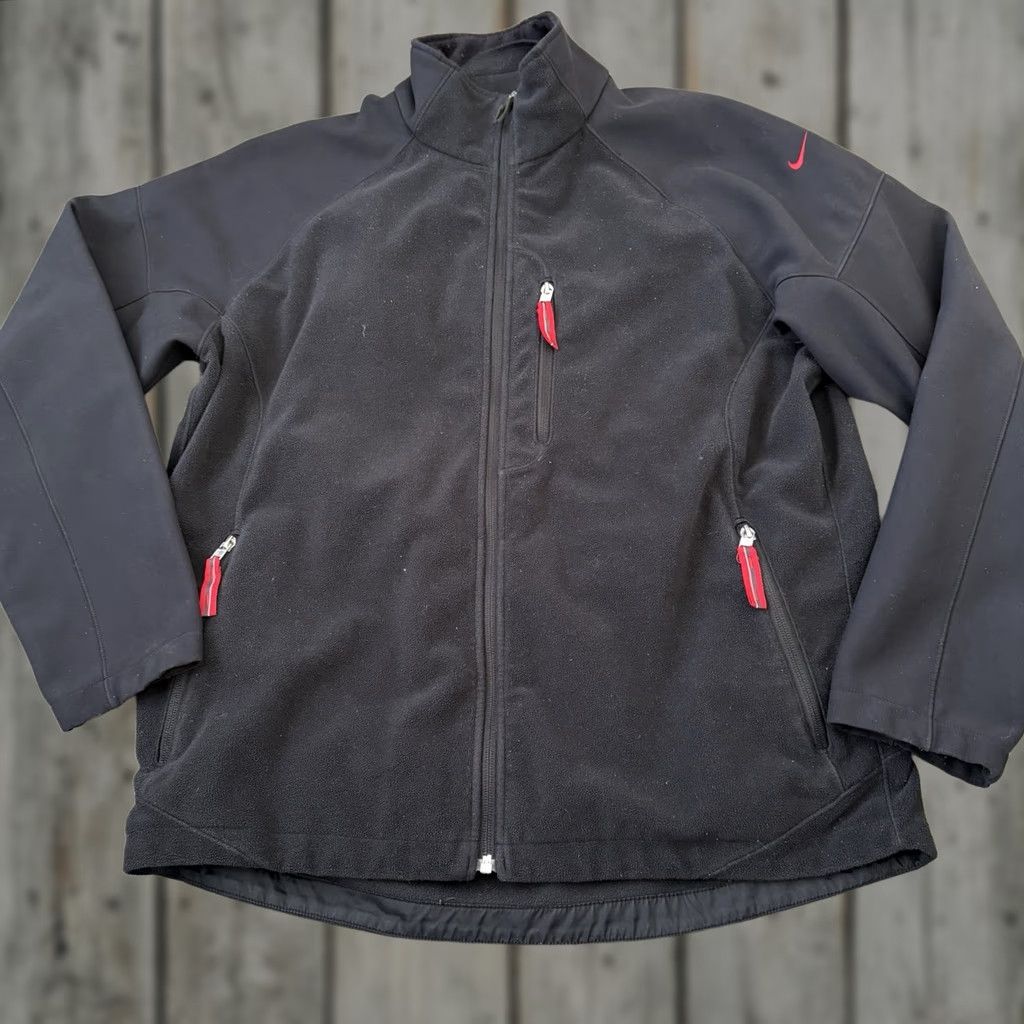 Nike VINTAGE Nike Jacket Mens Large Black Fleece/Soft Shell Full Zip 90s Outdoor Hiking Size US L / EU 52-54 / 3 - 1 Thumbnail