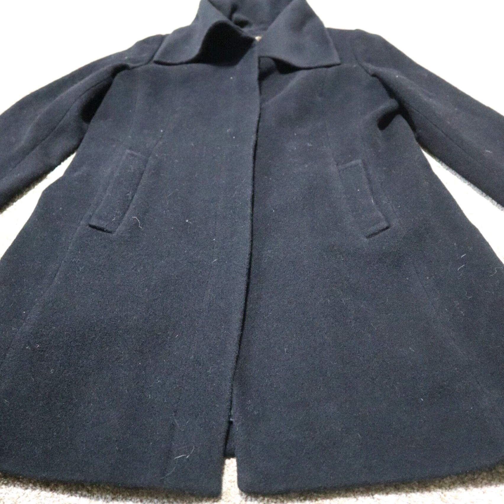 Cole Haan VINTAGE Cole Haan Wool Cashmere Long Pea Coat Jacket Black Women's Size 8 Size M / US 6-8 / IT 42-44 - 6 Thumbnail