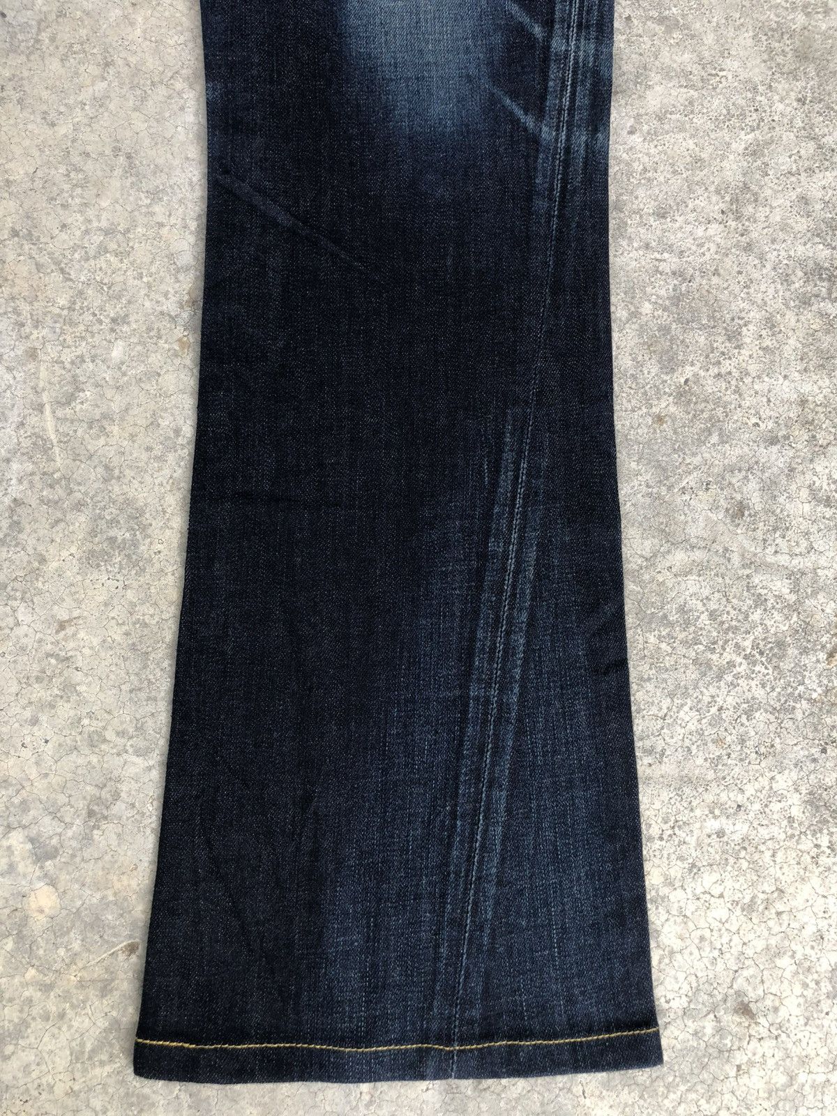 If Six Was Nine Edwin Flared Jeans Bootcut Distressed Back Buckle Size US 33 - 7 Thumbnail
