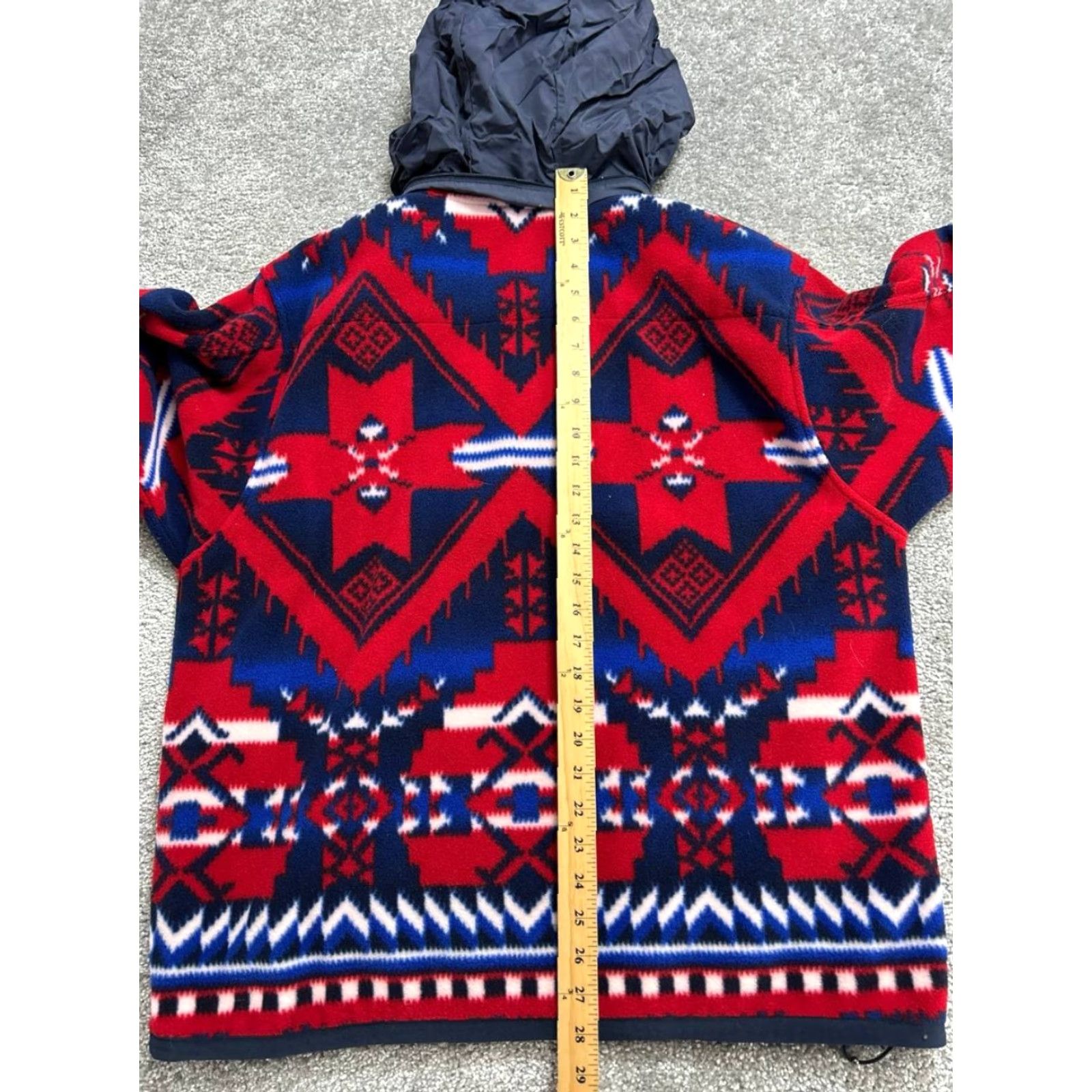 Polo Ralph Lauren VINTAGE Polo Ralph Lauren Jacket Mens Large Multi Fleece Aztec Southwest Pack Away Hood Size US L / EU 52-54 / 3 - 7 Thumbnail