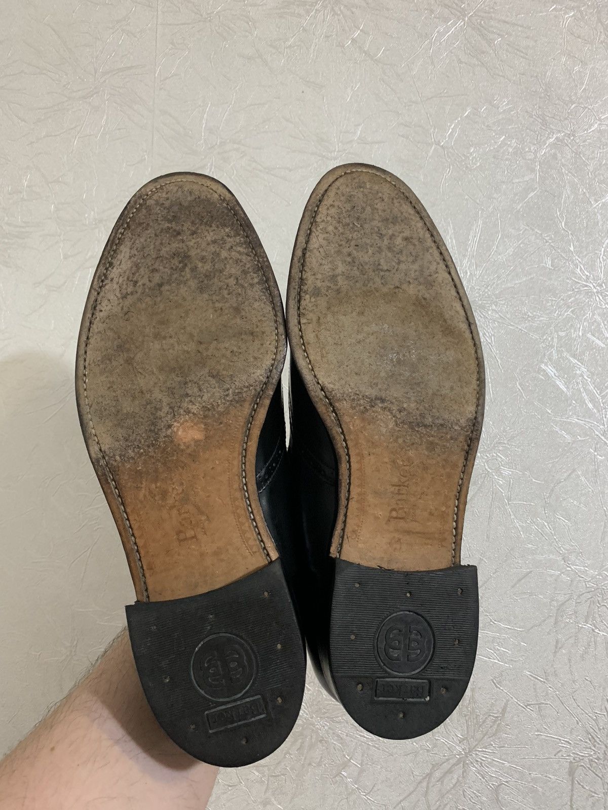 Barker × Genuine Leather × Vintage Vintage Barker Black Leather Loafers Tessel Made in England Size US 11 / EU 44 - 11 Thumbnail