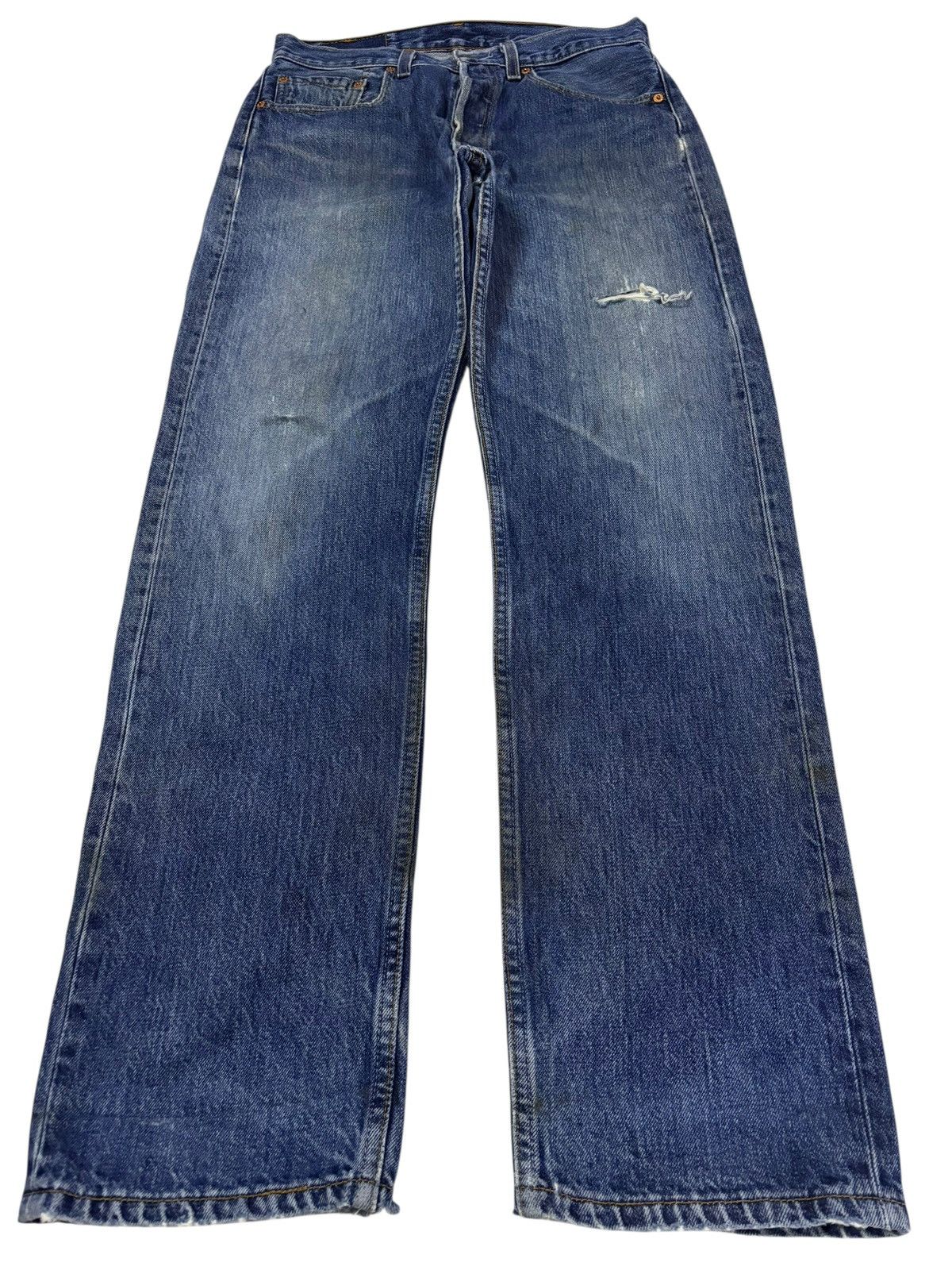 Levi's Vtg 90s Levis 501 Distressed Jeans Size US 30 / EU 46 - 1 Thumbnail