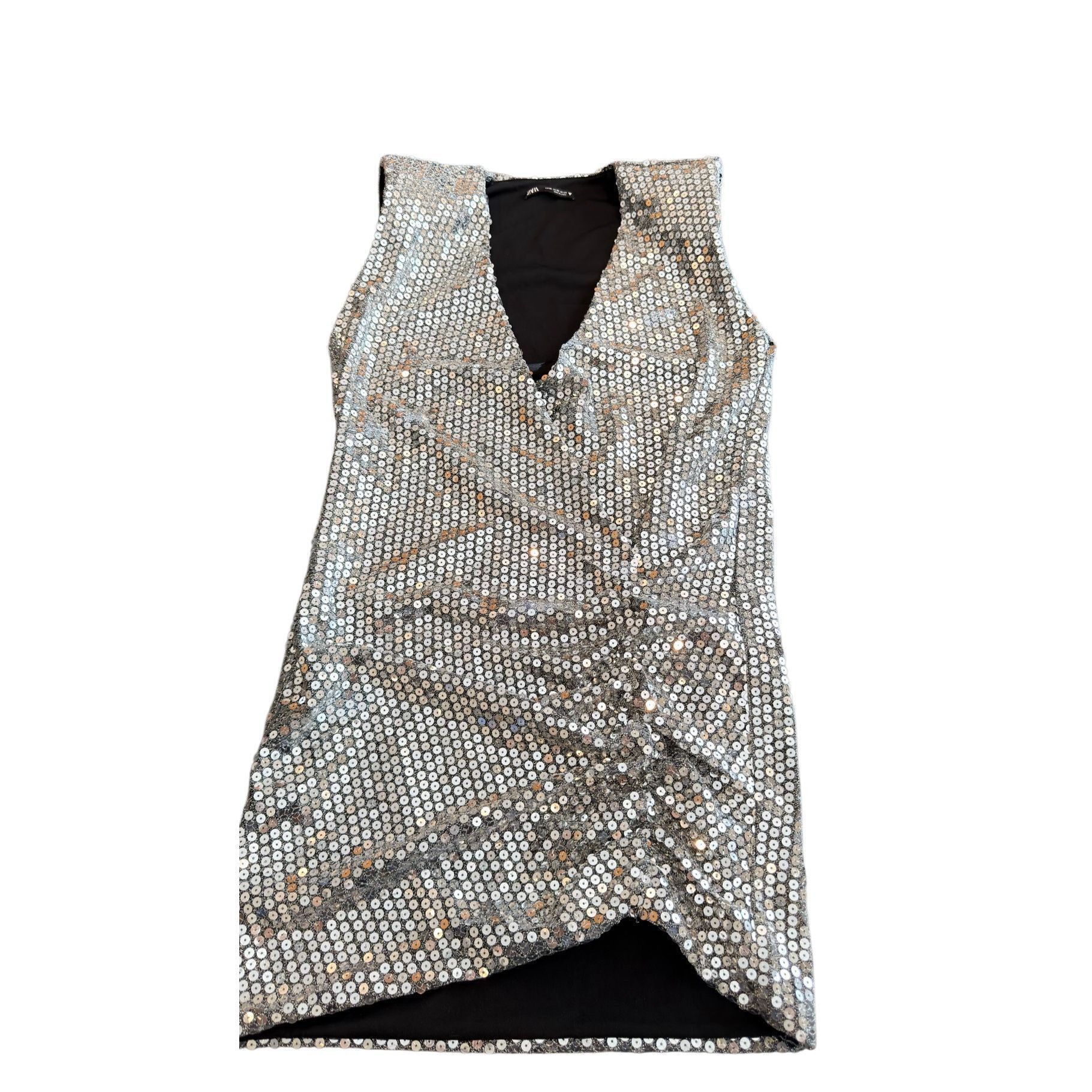 zara silver mini dress Zara Mini Dress - Silver
