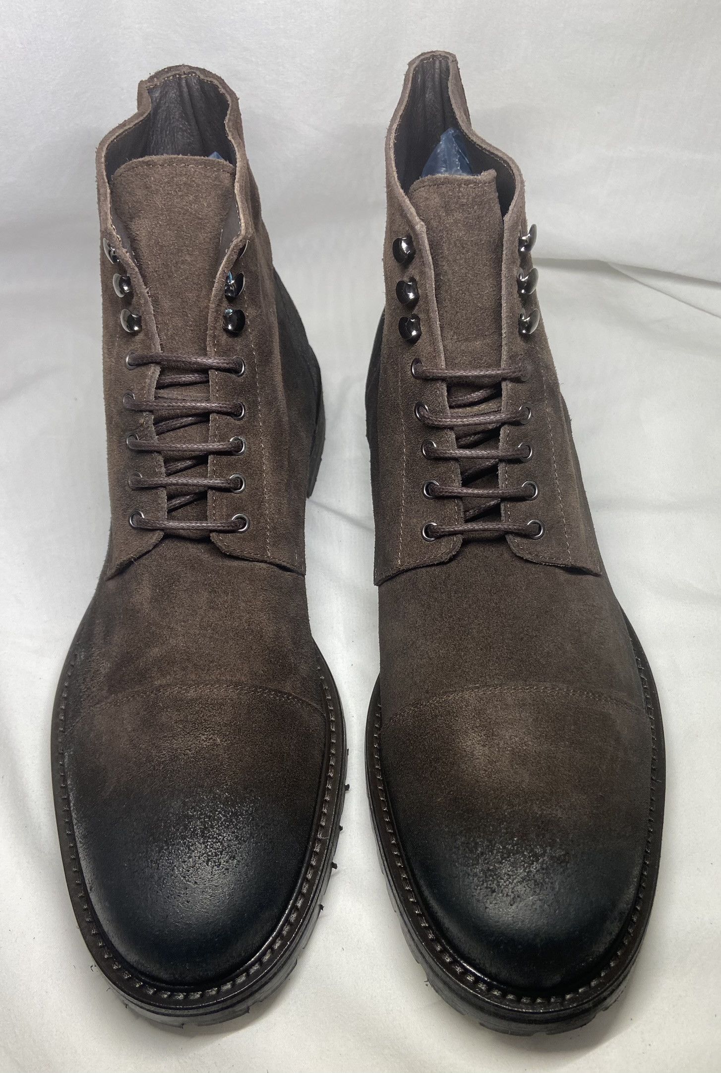 image of To Boot Romero Brown Suede Cap Toe Ankle Boots, Men's (Size 11)