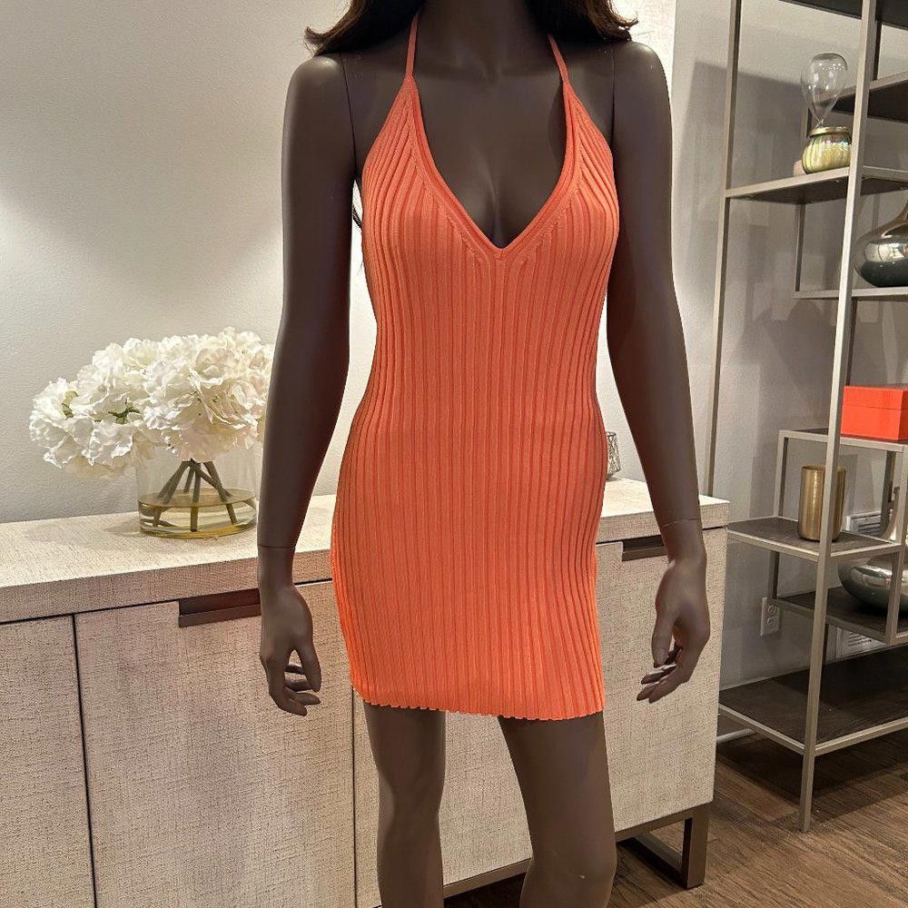Designer Gauge81 Tala Ribbed-knit Halterneck Mini Dress In Apricot Size S / US 4 / IT 40 - 7 Thumbnail