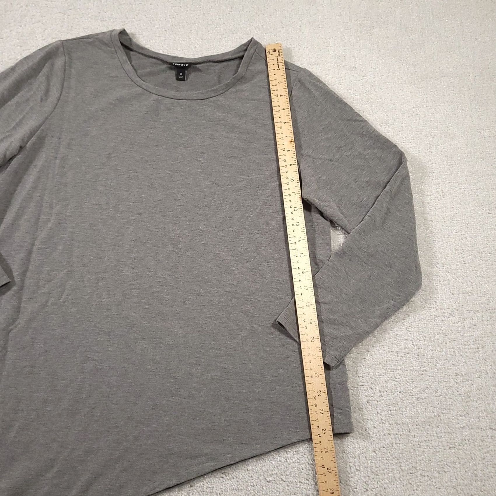 Torrid Torrid French Terry Long Sleeve Top Sz 0 Large Gray Asymmetrical Hem Stretch Size L / US 10 / IT 46 - 5 Thumbnail