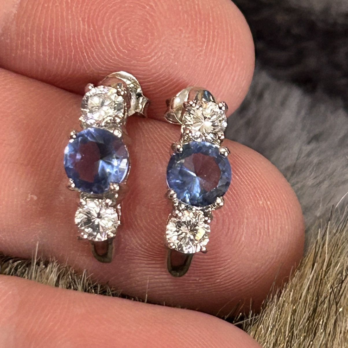 Jewelry Freida Rothman triple stone half hoop sterling earrings NIB Size ONE SIZE - 9 Thumbnail
