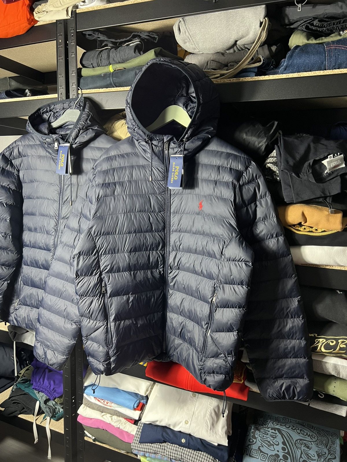 Polo Ralph Lauren Polo Ralph Lauren Navy Water Repellent Hooded Puffer Jacket Size US L / EU 52-54 / 3 - 2 Thumbnail