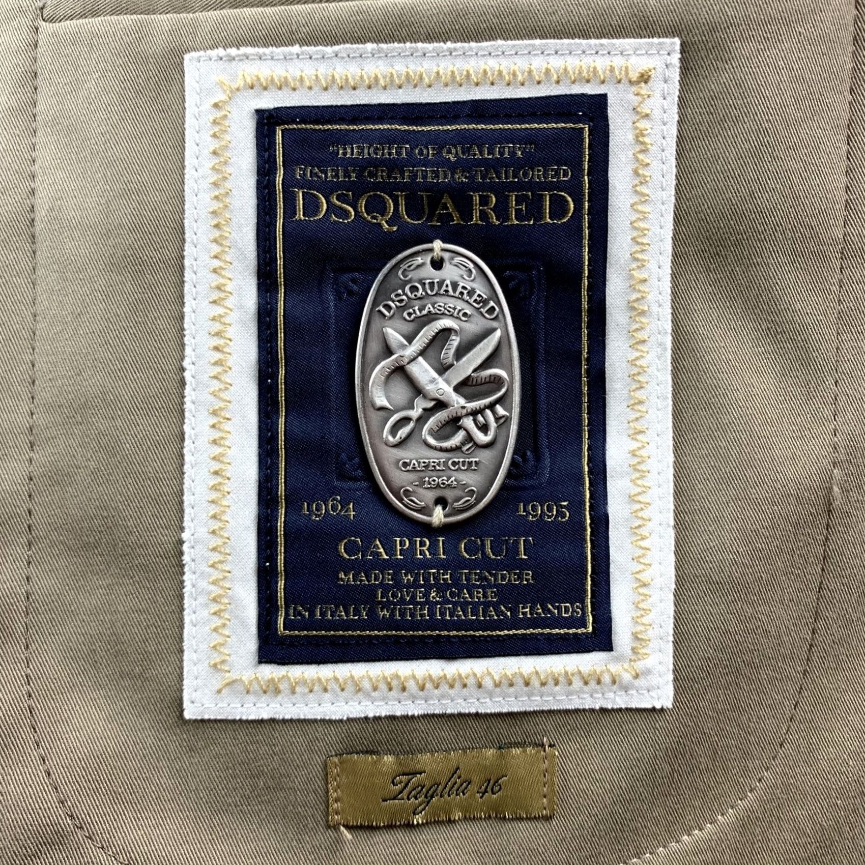 Dsquared2 DSQUARED2 Sport Coat Size 36 Taupe Cotton Blend Notch Lapel Size US XXS / EU 40 - 6 Thumbnail