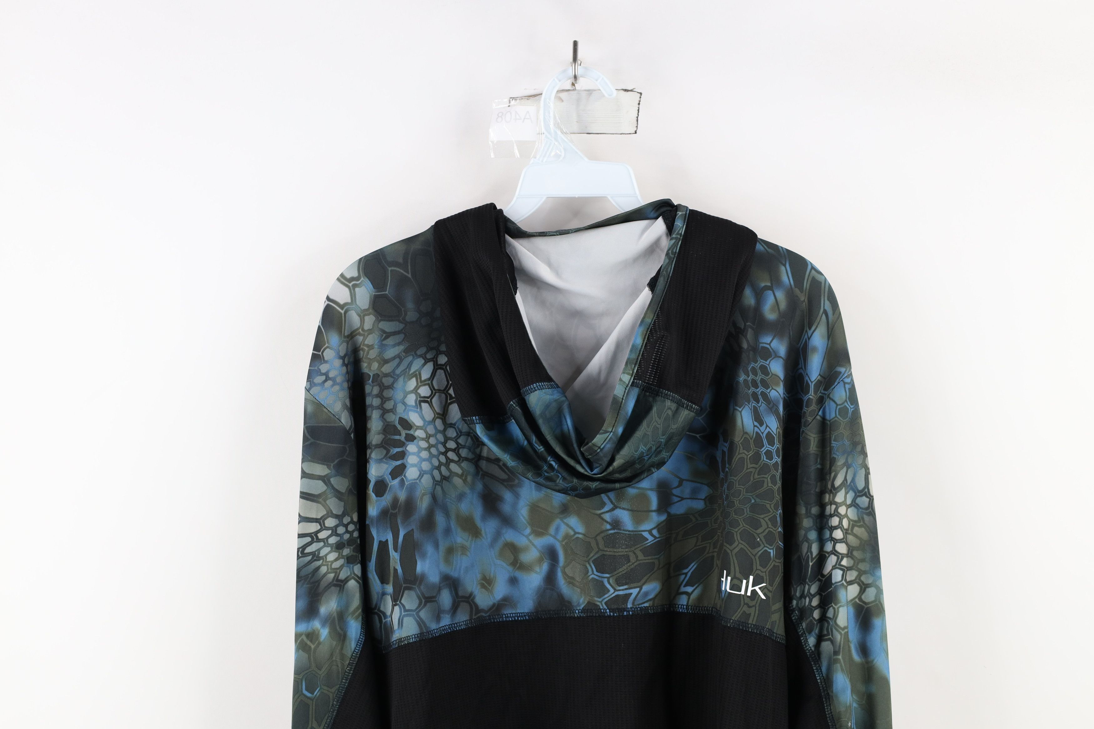 Vintage Huk Fishing Camouflage Lightweight Hoodie Hooded T-Shirt Size US L / EU 52-54 / 3 - 12 Thumbnail