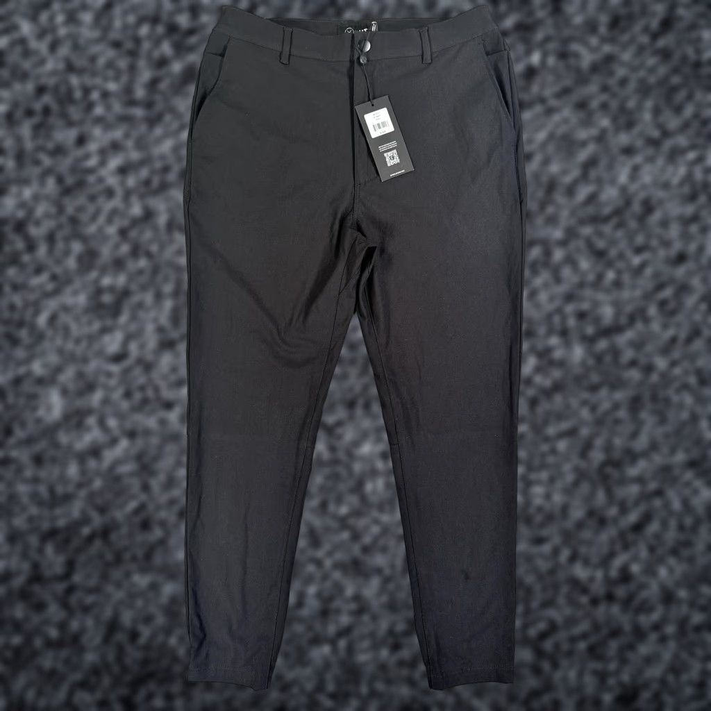 Cuts Cuts AO Jogger Pants Mens Large Black Elastic Waist Pockets Zip Tapered Legs Casual Jogger Slant Front Size US 33 - 1 Thumbnail