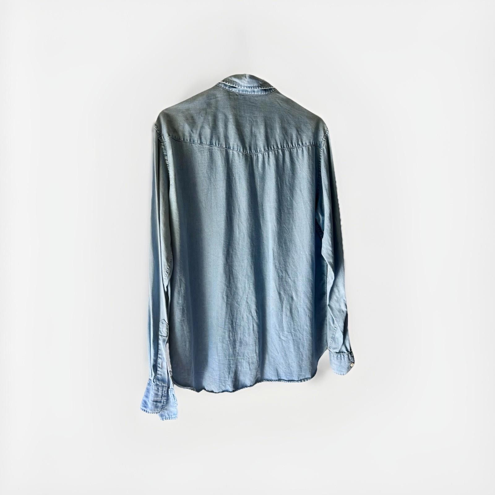Officine Generale Officine Générale Lyocell Long-Sleeve Shirt Loose-Fit Denim Size US M / EU 48-50 / 2 - 2 Thumbnail