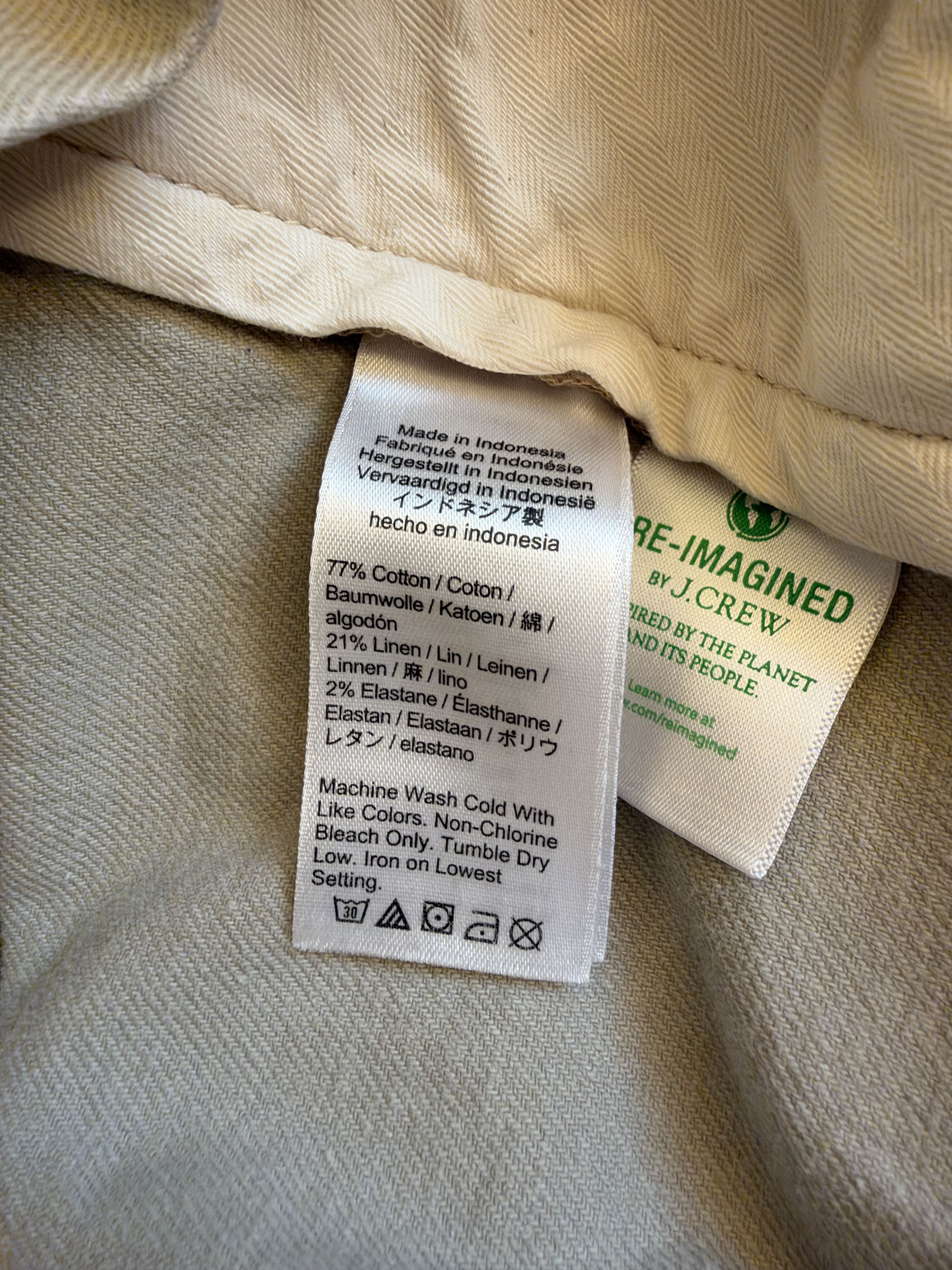 J.Crew J.Crew Straight Fit Cotton-Linen Stretch Chinos in Khaki, 38 Size US 38 / EU 54 - 5 Thumbnail