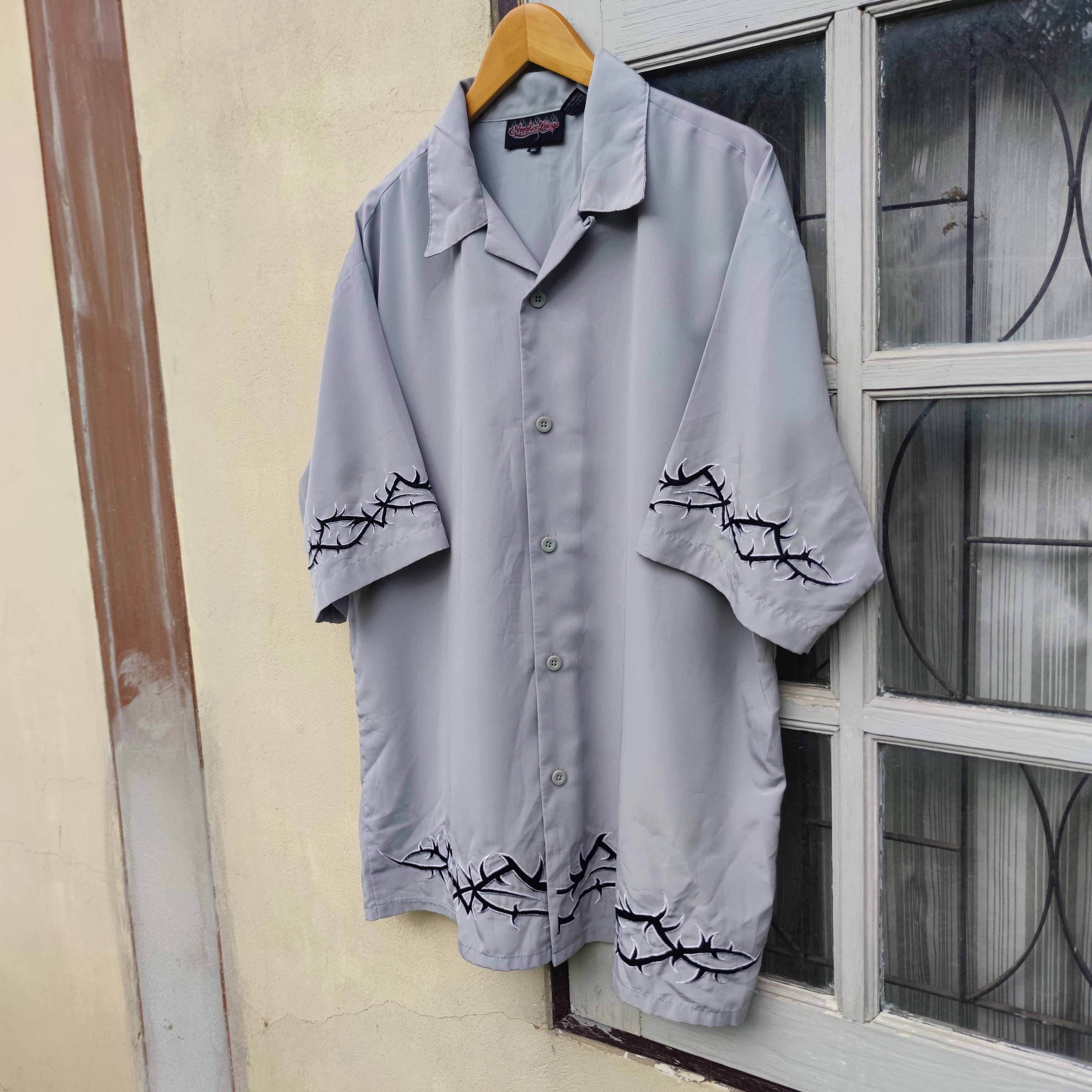 Vintage Sapphire Loung Tribal Barb Embroidered Oversized Shirt Size US XL / EU 56 / 4 - 8 Thumbnail