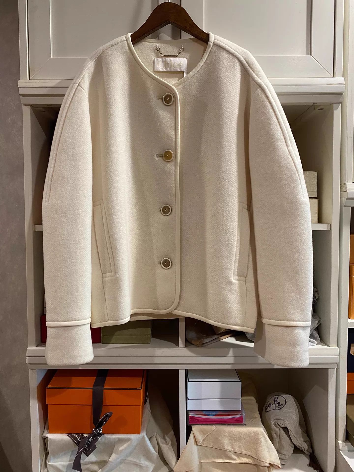 Chloe Chloe Wool Blend Minimalist Jacket 40 Size S / US 4 / IT 40 - 1 Thumbnail