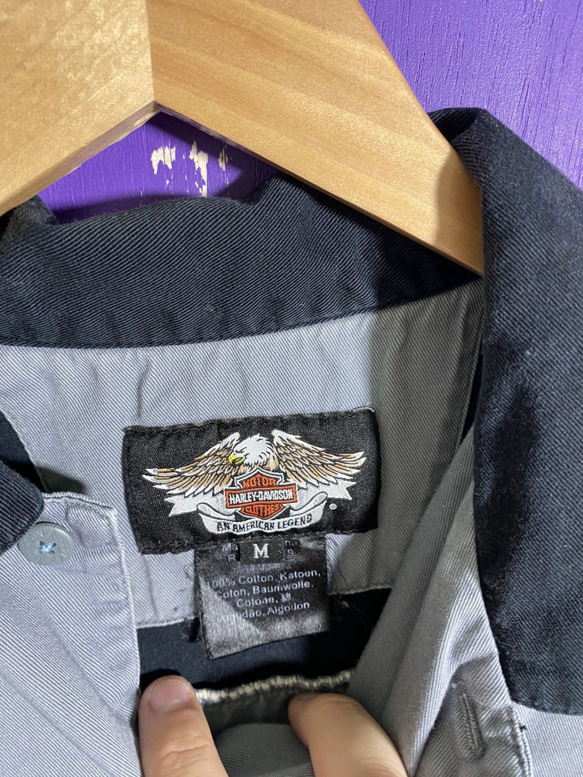Harley Davidson × Vintage Vintage Harley Davidson two tone work button up Size US M / EU 48-50 / 2 - 4 Thumbnail