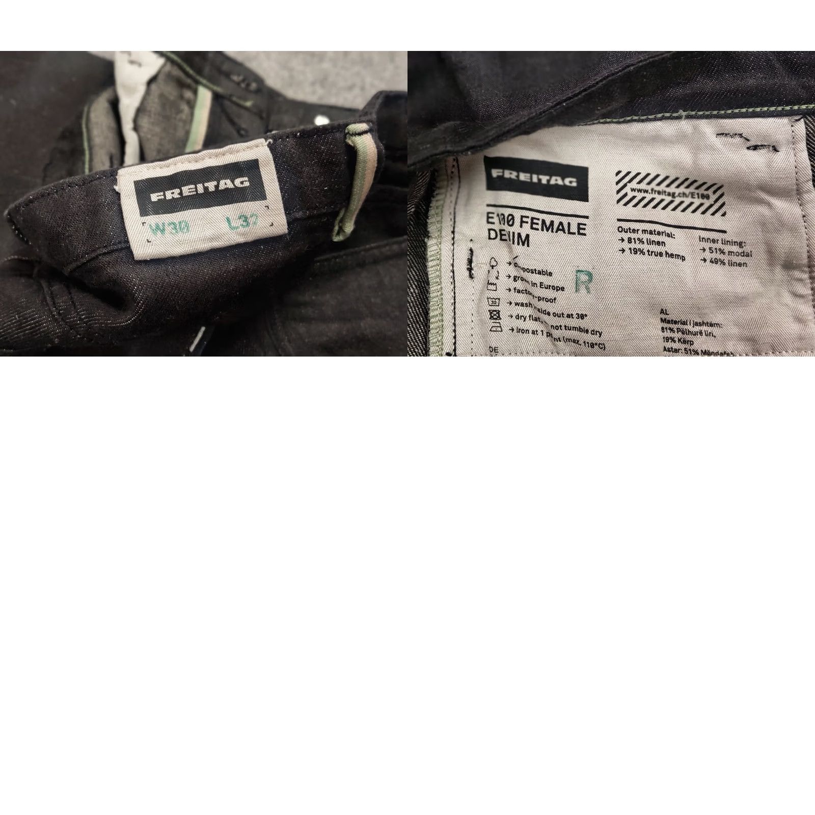 Freitag VINTAGE Freitag E100 Female jeans pants 30 Blue 90s Logo Denim 5-Pocket Regular Straight Size US 30 / EU 46 - 10 Thumbnail