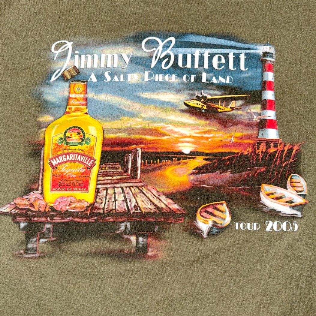 Levi's VINTAGE Levi's Jimmy Buffett Shirt Adult LARGE Green Salty Land Tour 2005 T-Shirt Mens XS? Size US L / EU 52-54 / 3 - 4 Thumbnail