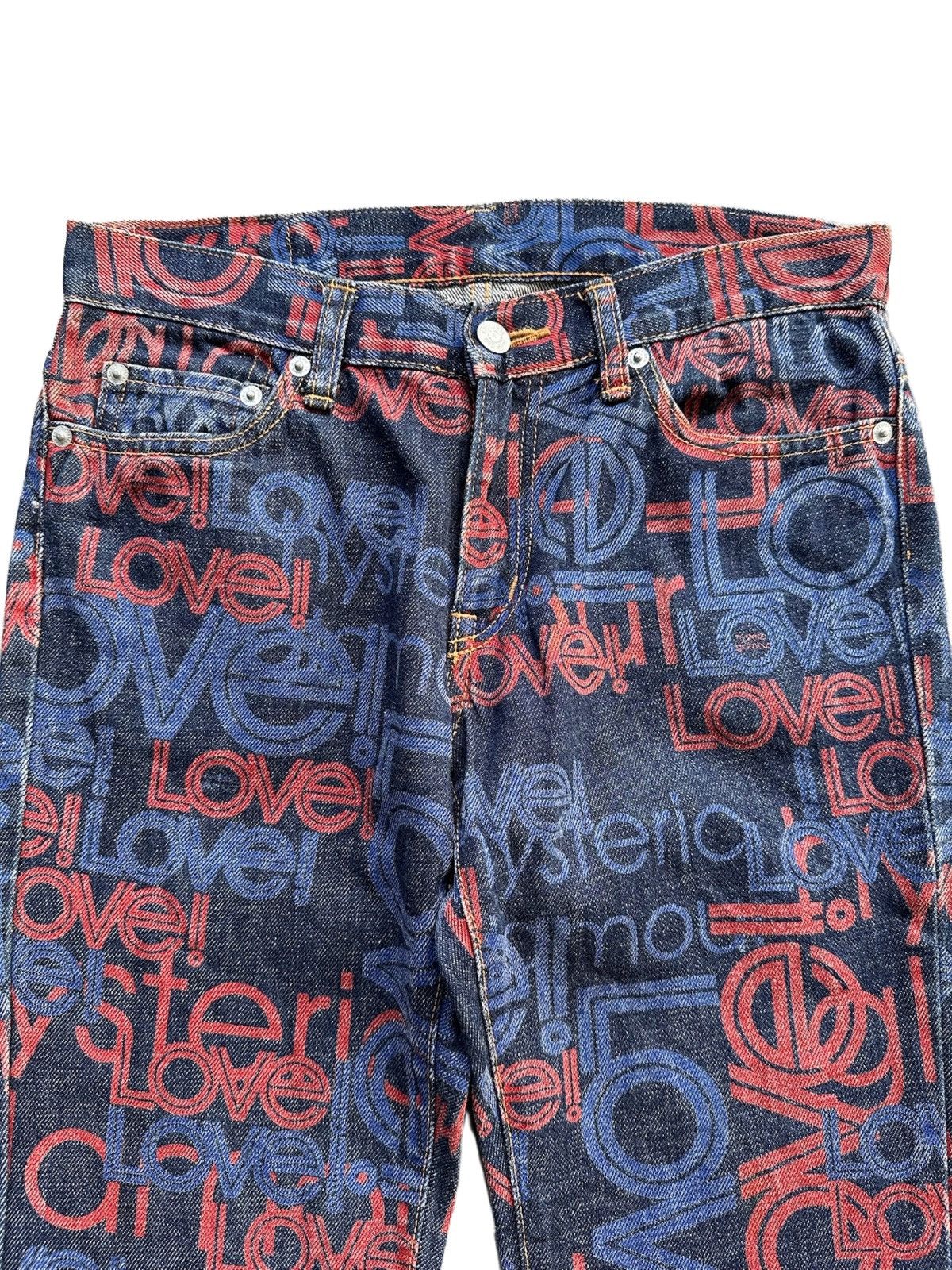 Hysteric Glamour 💥Rare Vintage Hysteric Glamour Overprint Love Hysteric Jeans Size US 29 - 3 Thumbnail