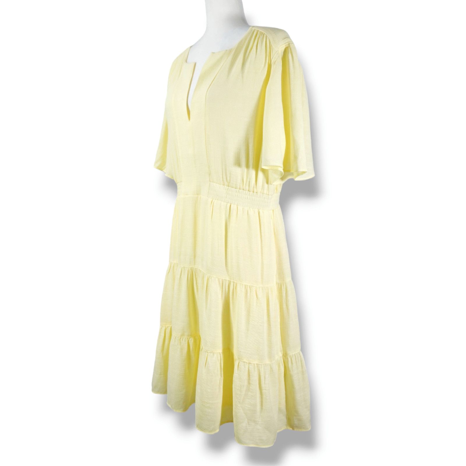 Scotch & Soda NWT Scotch & Soda Paneled Gathering Lined Dress Sz. L Yellow Size L / US 10 / IT 46 - 2 Thumbnail