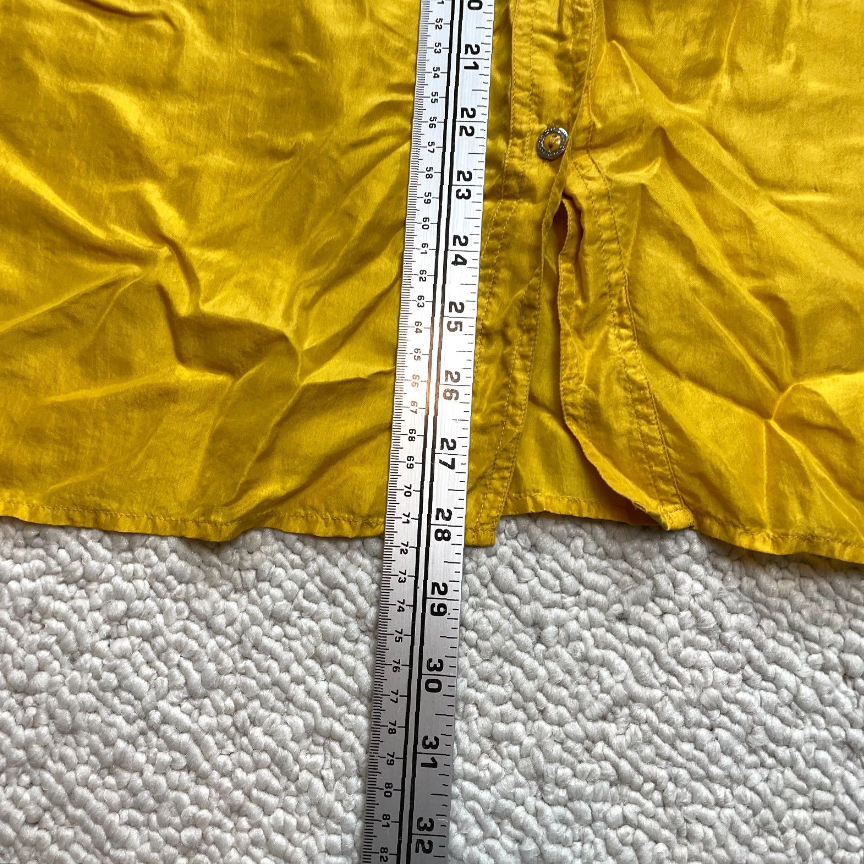 Vintage Tess Silk Button-Up Top Womens Large Yellow Short Sleeve Blouse 100% Silk Casual Business Formal Workwear Size L / US 10 / IT 46 - 6 Thumbnail