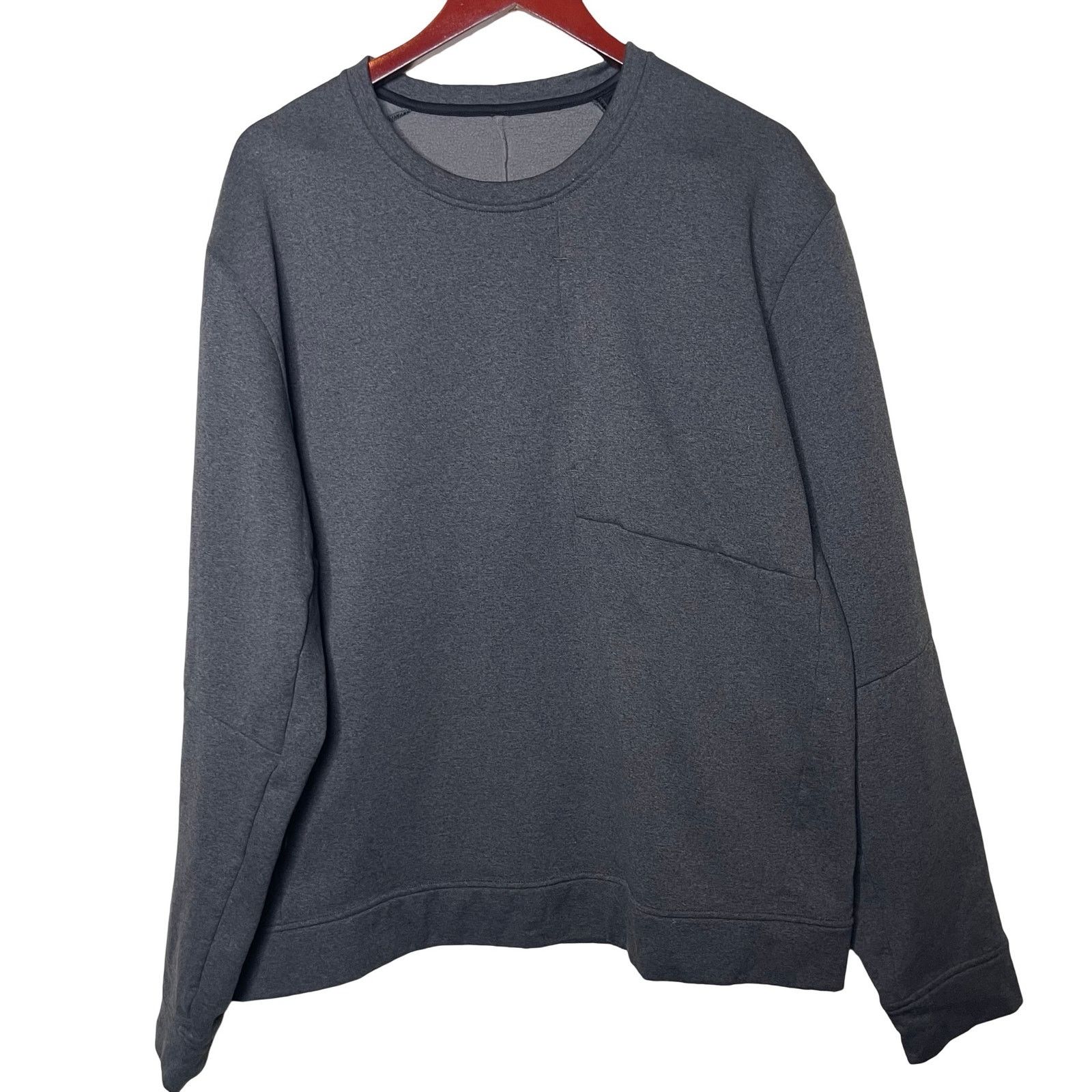 Lululemon Lululemon Men City Sweat Crew Thermo Heathered Coal Grey XXL Size US XXL / EU 58 / 5 - 1 Thumbnail