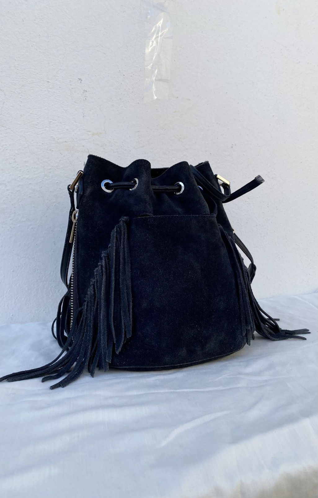 Zadig & Voltaire Zadig & Voltaire Navy Suede Fringe Bucket Bag (2019–2021) Size ONE SIZE - 5 Thumbnail