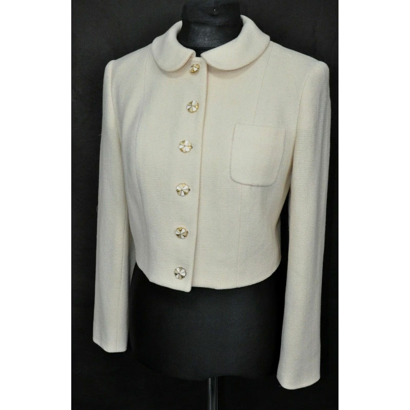 Ralph Lauren Purple Label Ralph Lauren Purple Label Blazer Women's Beige Wool Size 10 Size L / US 10 / IT 46 - 4 Thumbnail