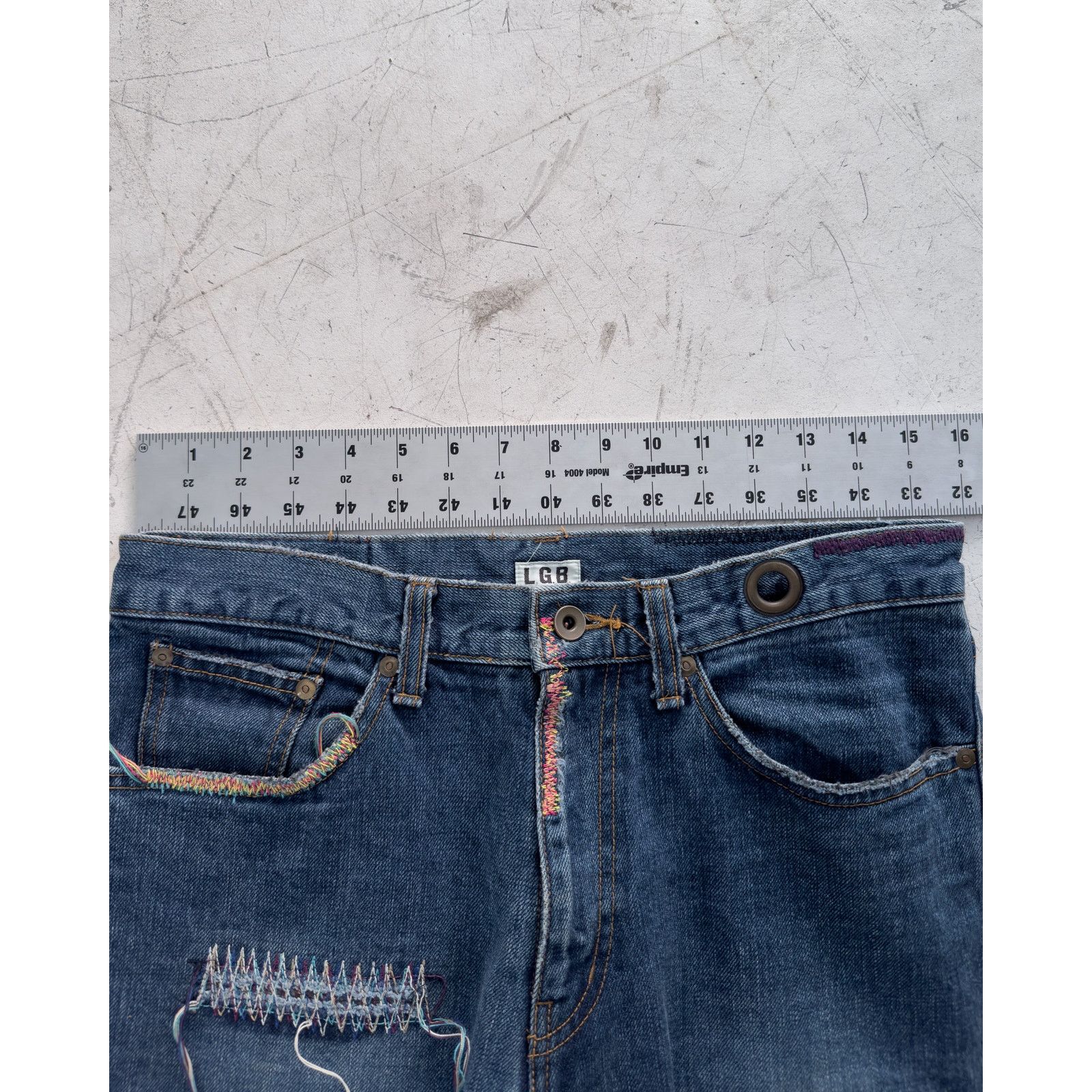 Beams Plus × Le Grande Bleu (L.G.B.) L.G.B. x Beams Rainbow Repair Denim Size US 30 / EU 46 - 12 Thumbnail