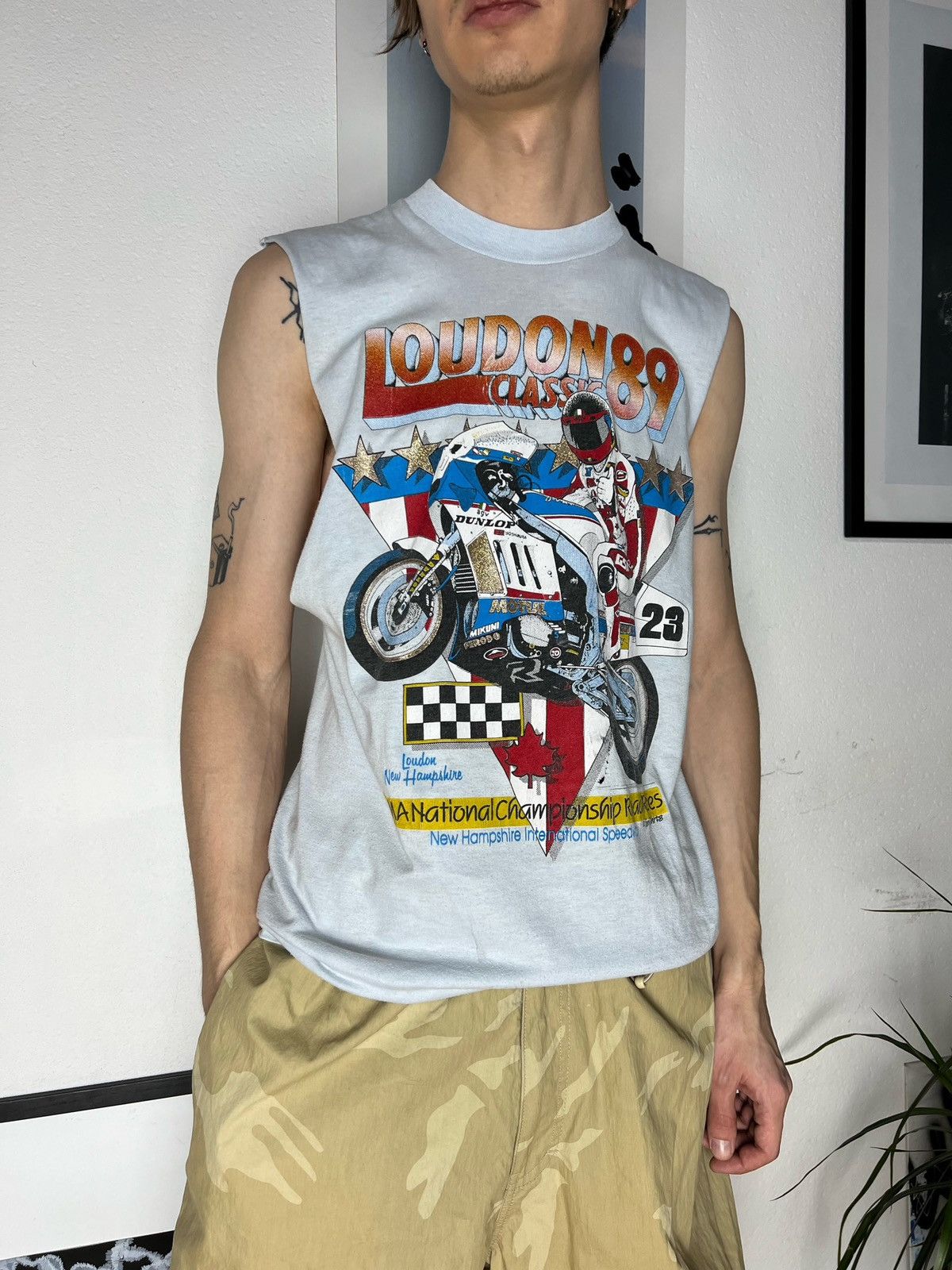 Harley Davidson × Vintage 1989 London Moto tee Tank Top Dunlop racing Suzuki Size US M / EU 48-50 / 2 - 10 Thumbnail