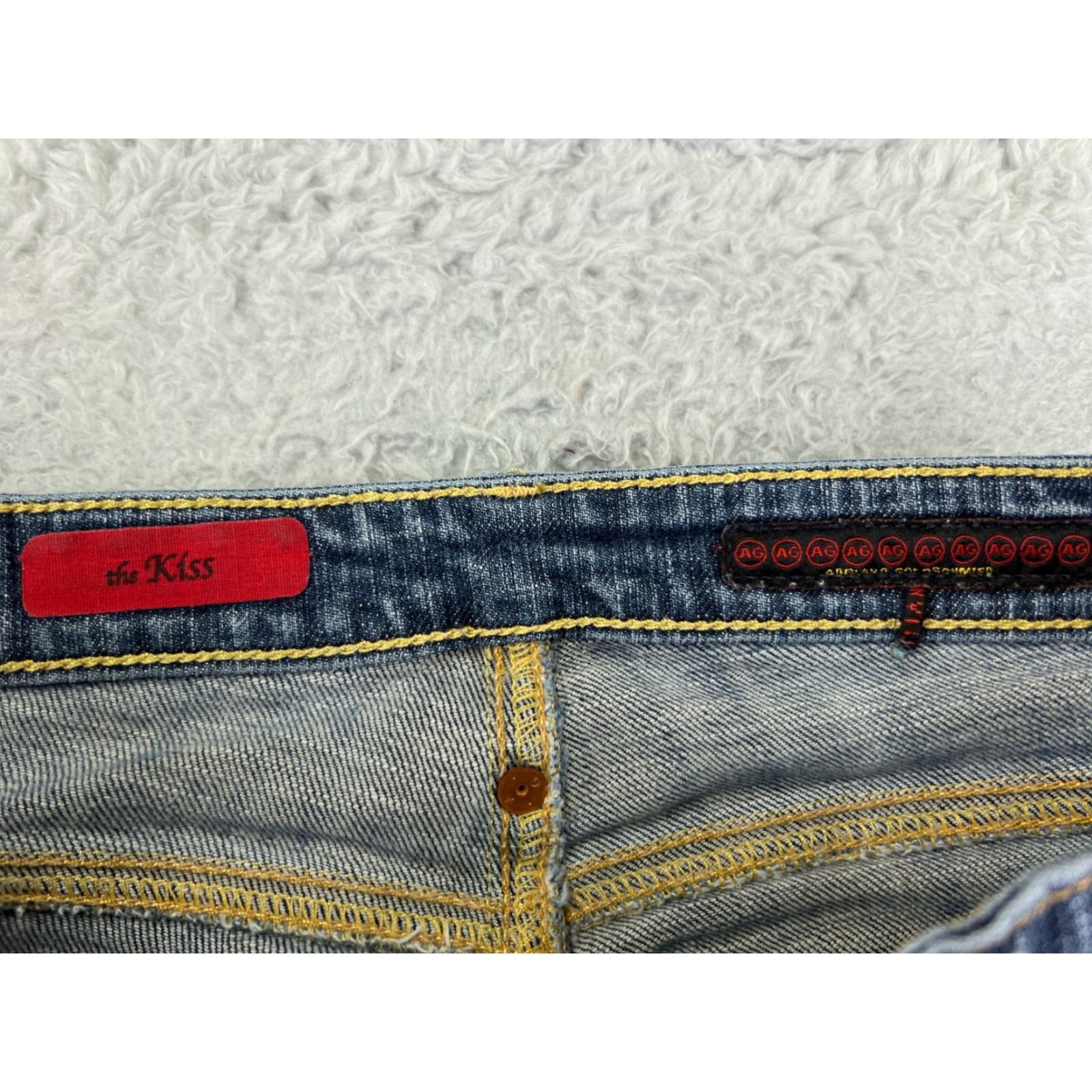 Denime AG Adriano Goldschmied Jeans Womens Bootcut 26 Blue Denim 30in Inseam 5-Pocket Logo Embroidered Size 26" / US 2 / IT 38 - 6 Thumbnail