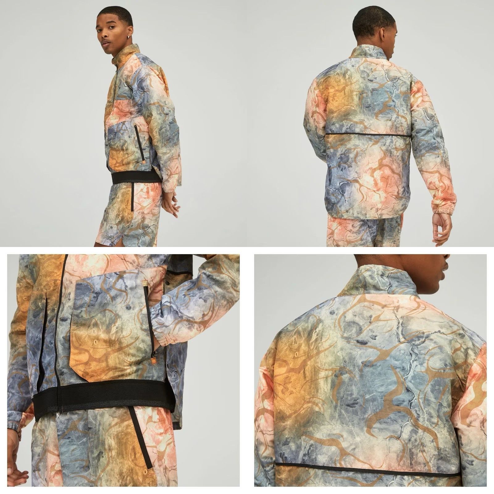 New Balance New Balance Windbreaker Jacket Mens M Wind Water Resistant Zip Short Tie Dye Multicolor Fall Winter Spring Size US M / EU 48-50 / 2 - 9 Thumbnail