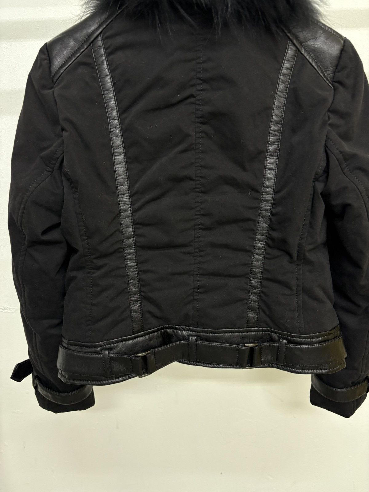 Beauty Beast Fragile Fur Faux Leather Demo Jacket Asymmetrical Lace Up Size US XS / EU 42 / 0 - 17 Thumbnail