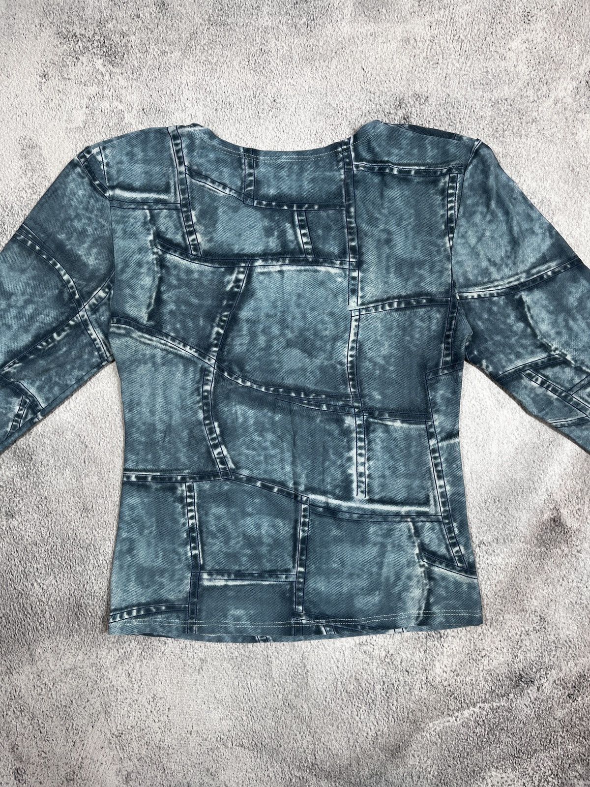 Japanese Brand Vintage Y2K Japanese all over denim style longsleeve size M Size M / US 6-8 / IT 42-44 - 6 Thumbnail