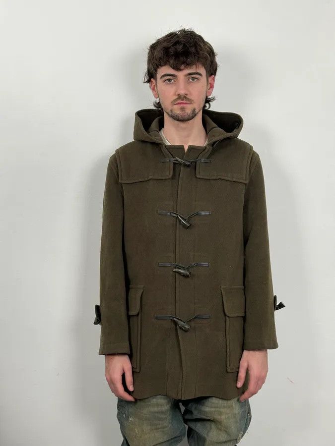 Burberry 2000s Burberry Khaki Hooded Wool Jacket Size US S / EU 44-46 / 1 - 2 Thumbnail