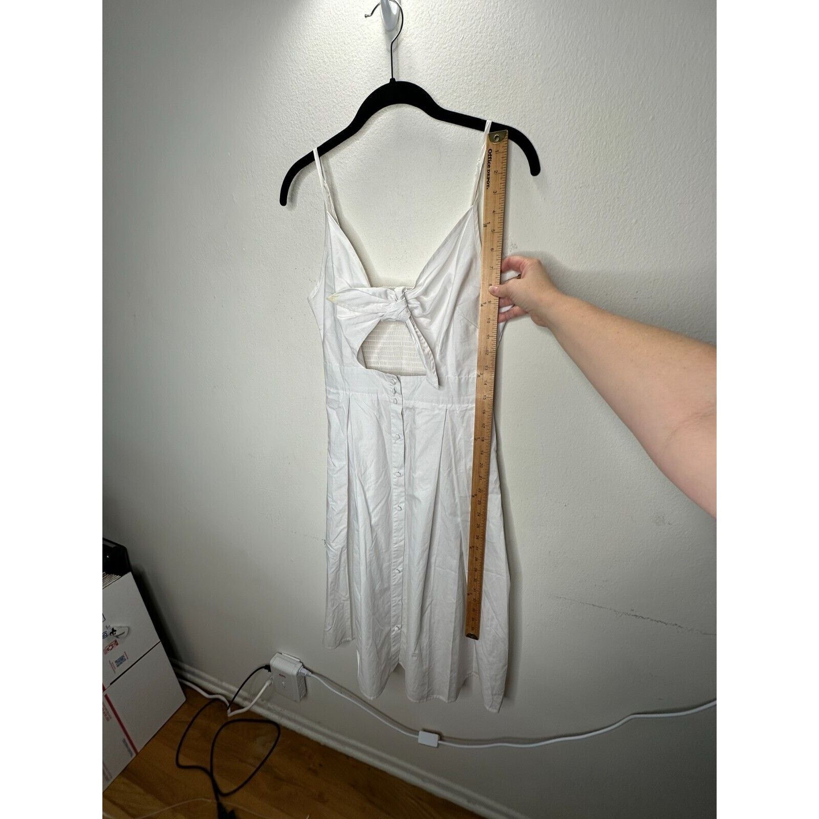 Other White Front Tie Spaghetti Strap Open Front Button Dress M Size M / US 6-8 / IT 42-44 - 10 Thumbnail