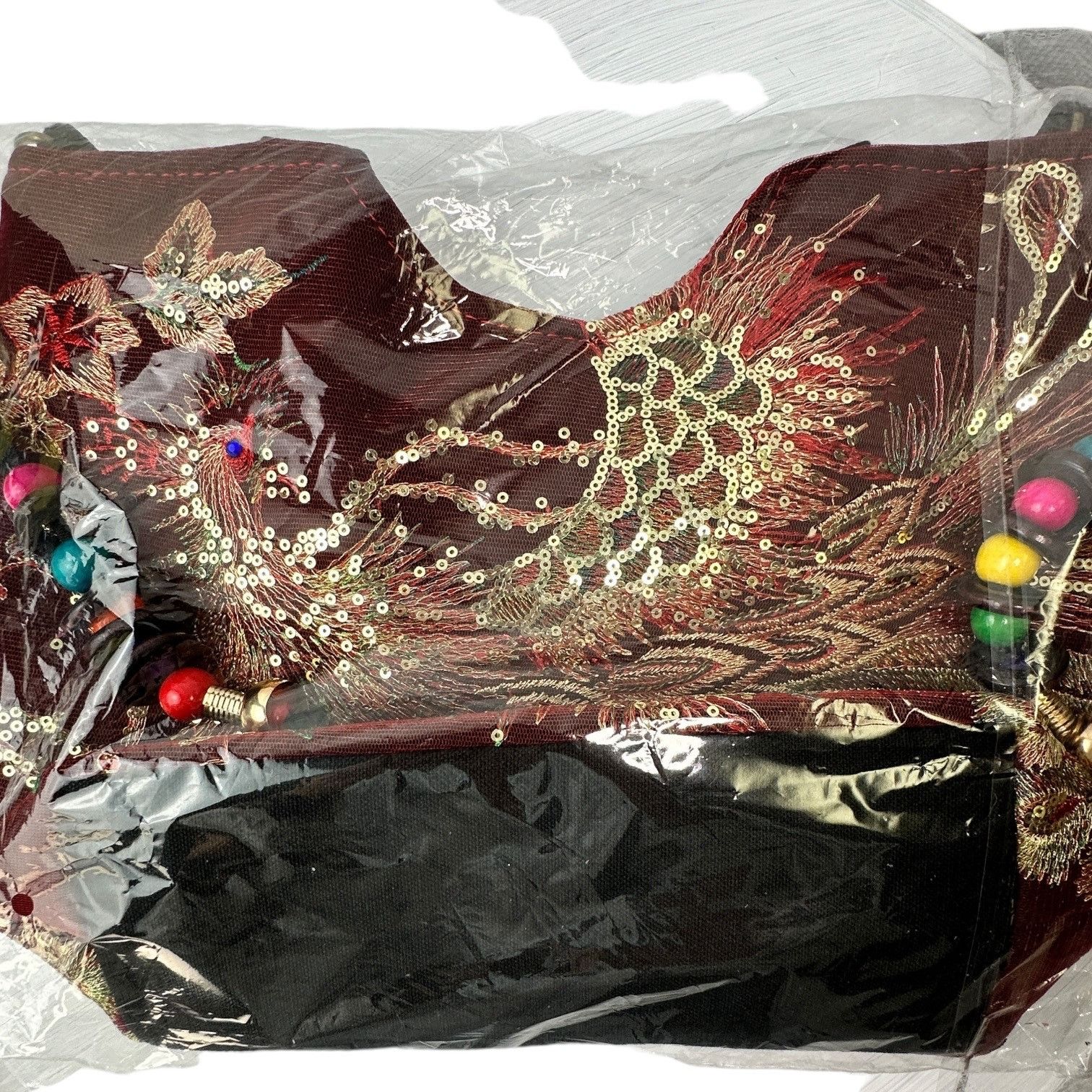 Designer Crossbody/Double Handle Tote Handbag Embroidered & Beaded Ph Size ONE SIZE - 7 Thumbnail