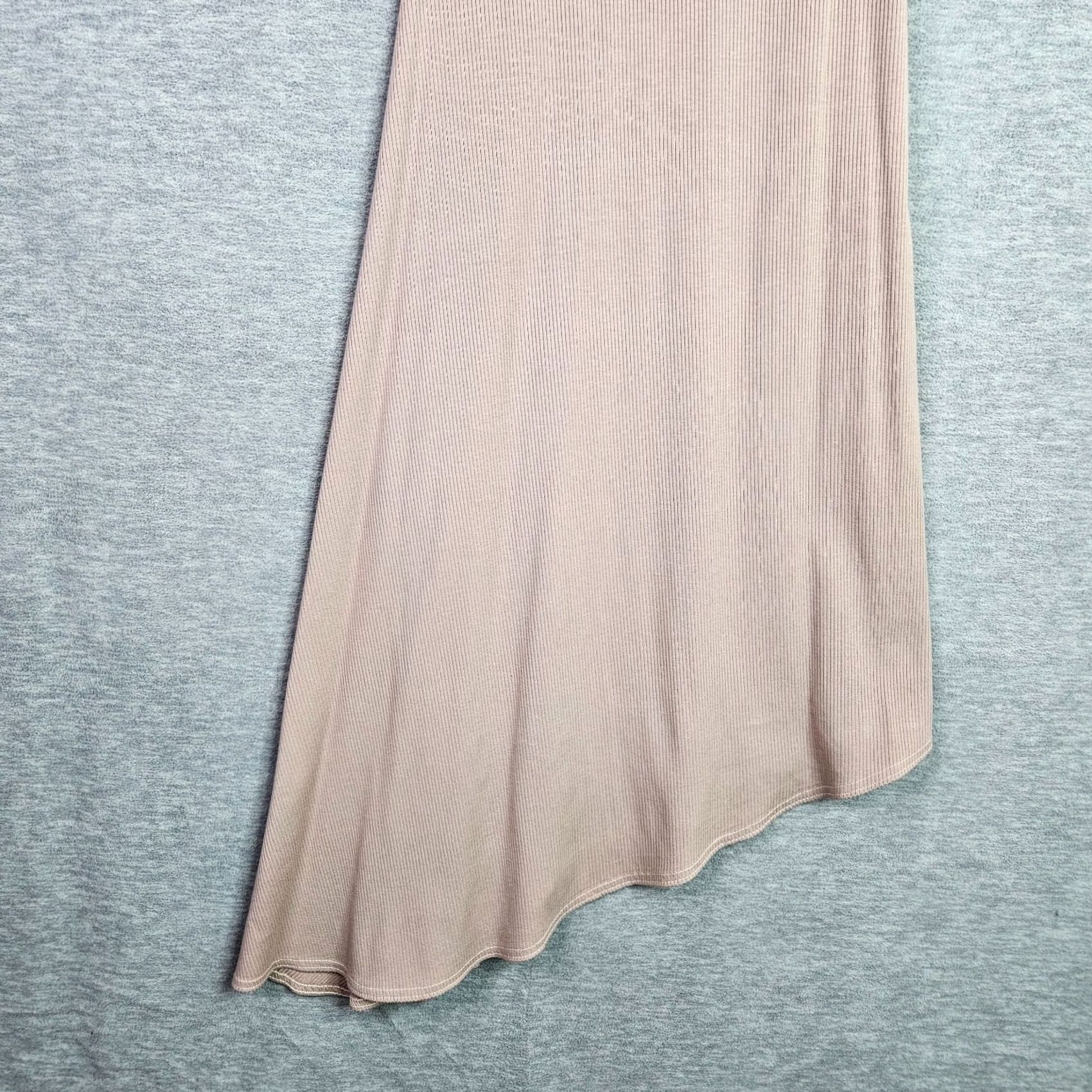 AQUA AQUA Dress Women's Beige Ribbed Asymmetrical Hem Knit Size S NEW Size S / US 4 / IT 40 - 4 Thumbnail