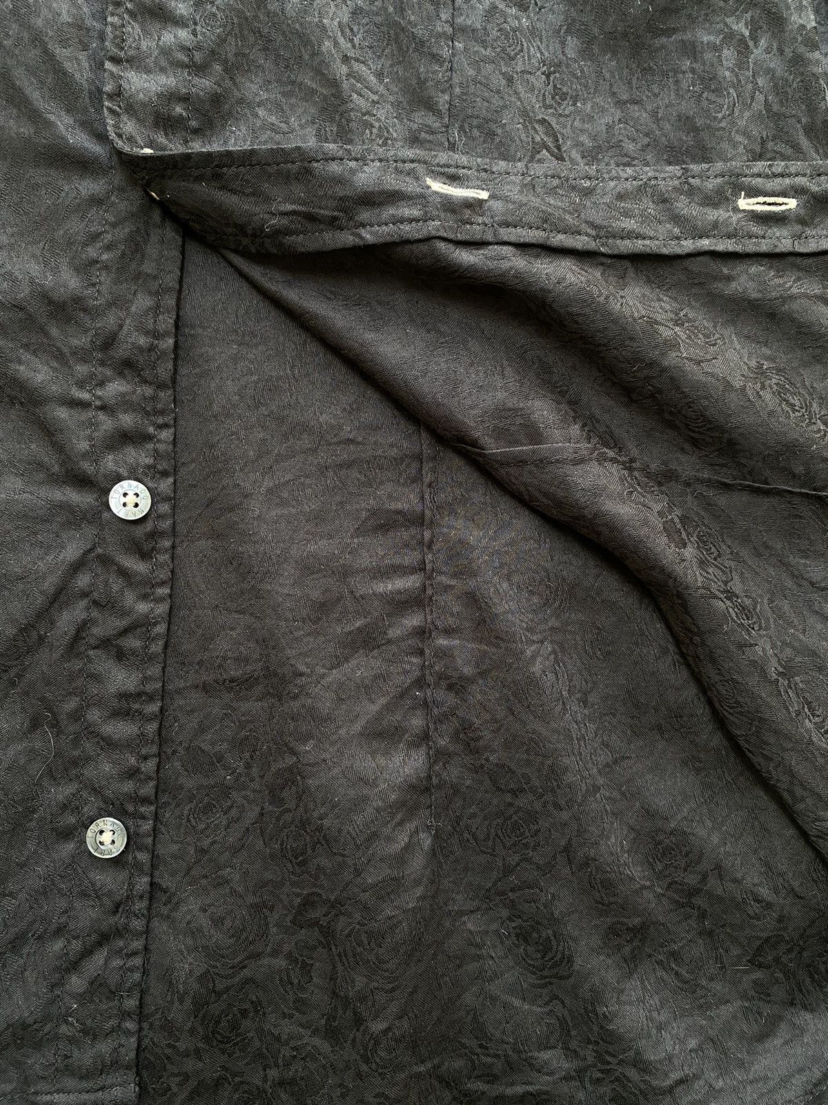 Vintage Tornado Mart Black Roses Open Collar Shirts