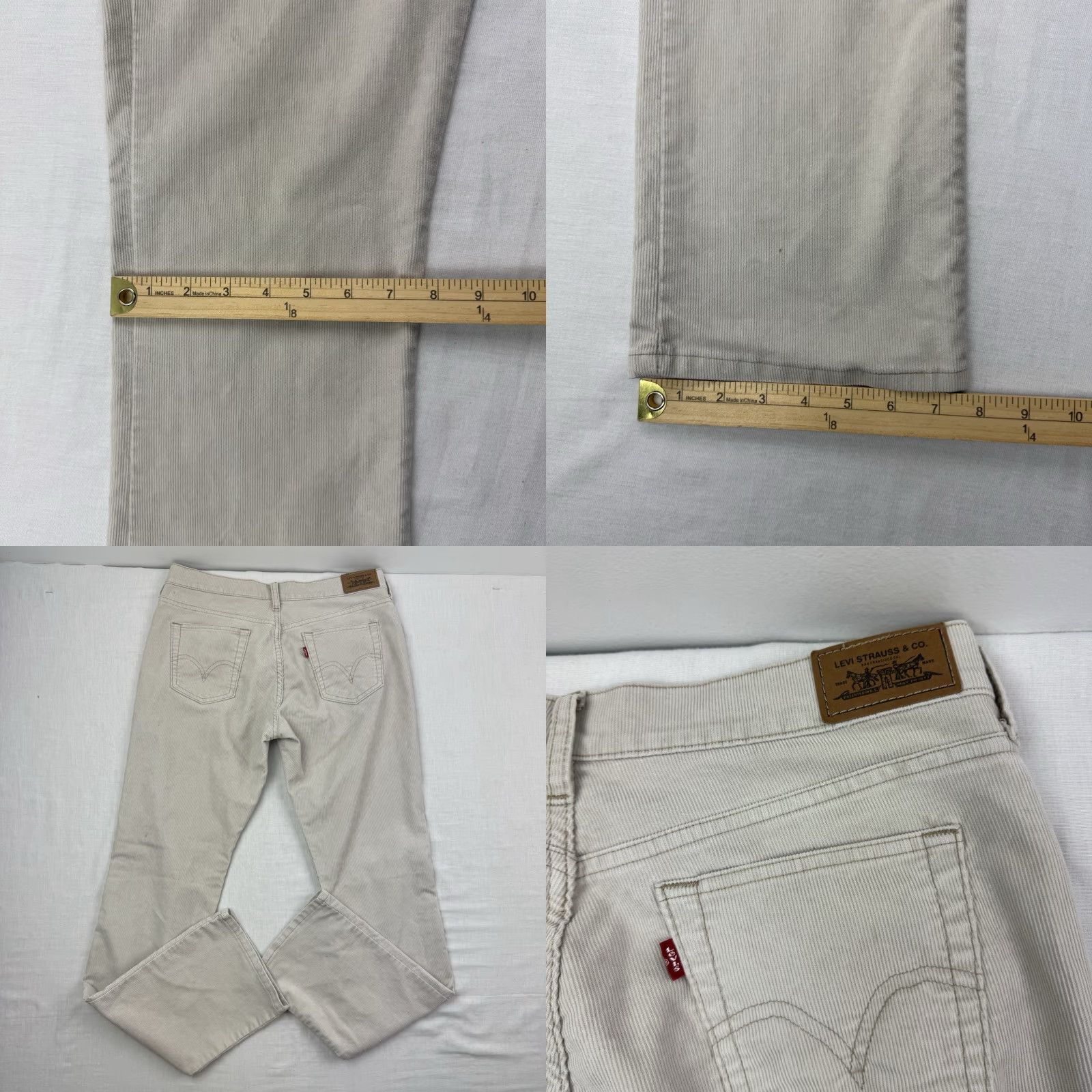 Levi's VINTAGE Levi's 505 Corduroy Pants Womens 6M Khaki Straight Leg Y2K 2000s Size 28" / US 6 / IT 42 - 9 Thumbnail
