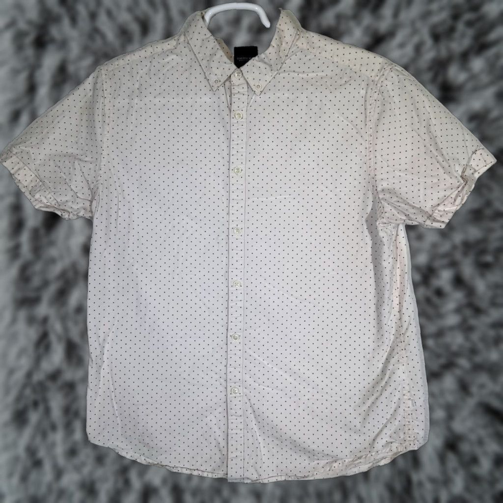 Vintage Cactus Man Shirt Men Cream Polka Dot Short Sleeve Slim Button-Down L Mens Size US L / EU 52-54 / 3 - 1 Thumbnail