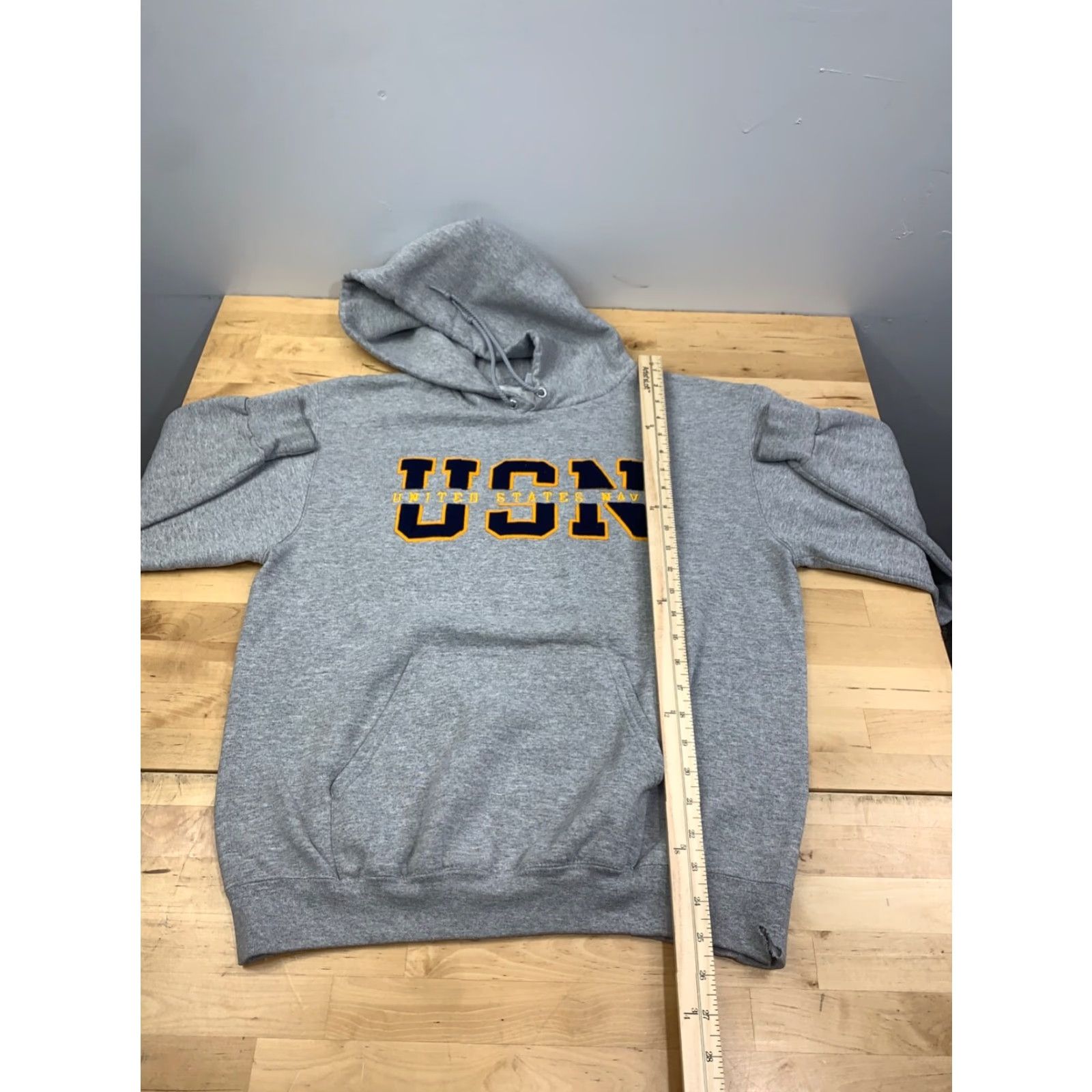 Champion Champion Hoodie Mens M Gray USN Navy United States Navy College Sports USA Pullover Heavyweight Hooded Drawstring 10932 Size US M / EU 48-50 / 2 - 5 Thumbnail